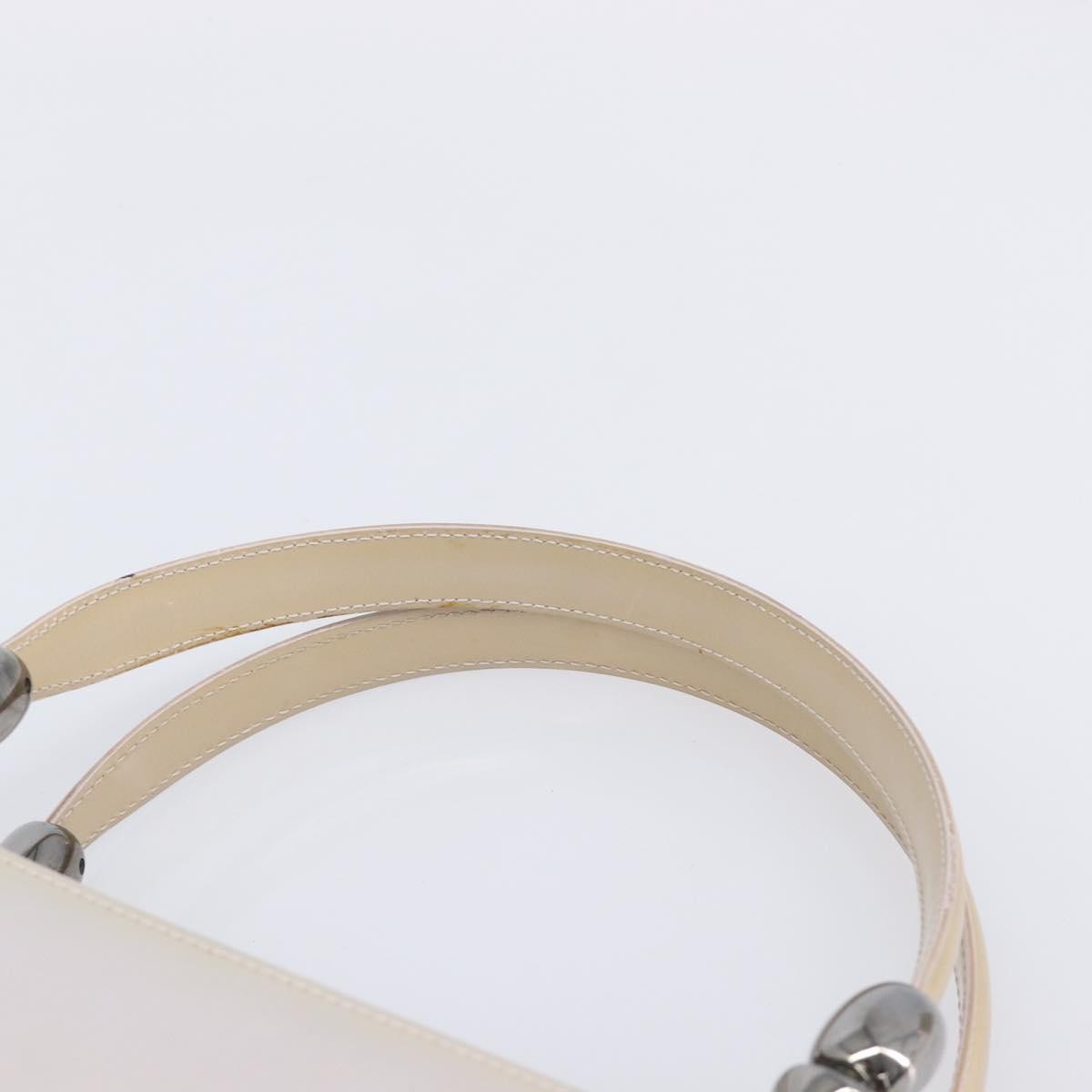 Christian Dior Pearl Lady Dior Patent Leather Beige Patent_Leather Handbag (Pre-Owned)