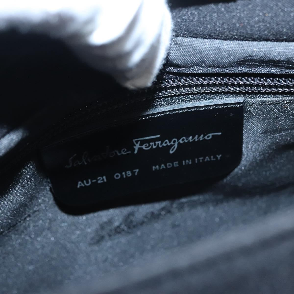 Salvatore Ferragamo Vala Canvas Black Nylon Shoulder Bag Bag (Pre-Owned)