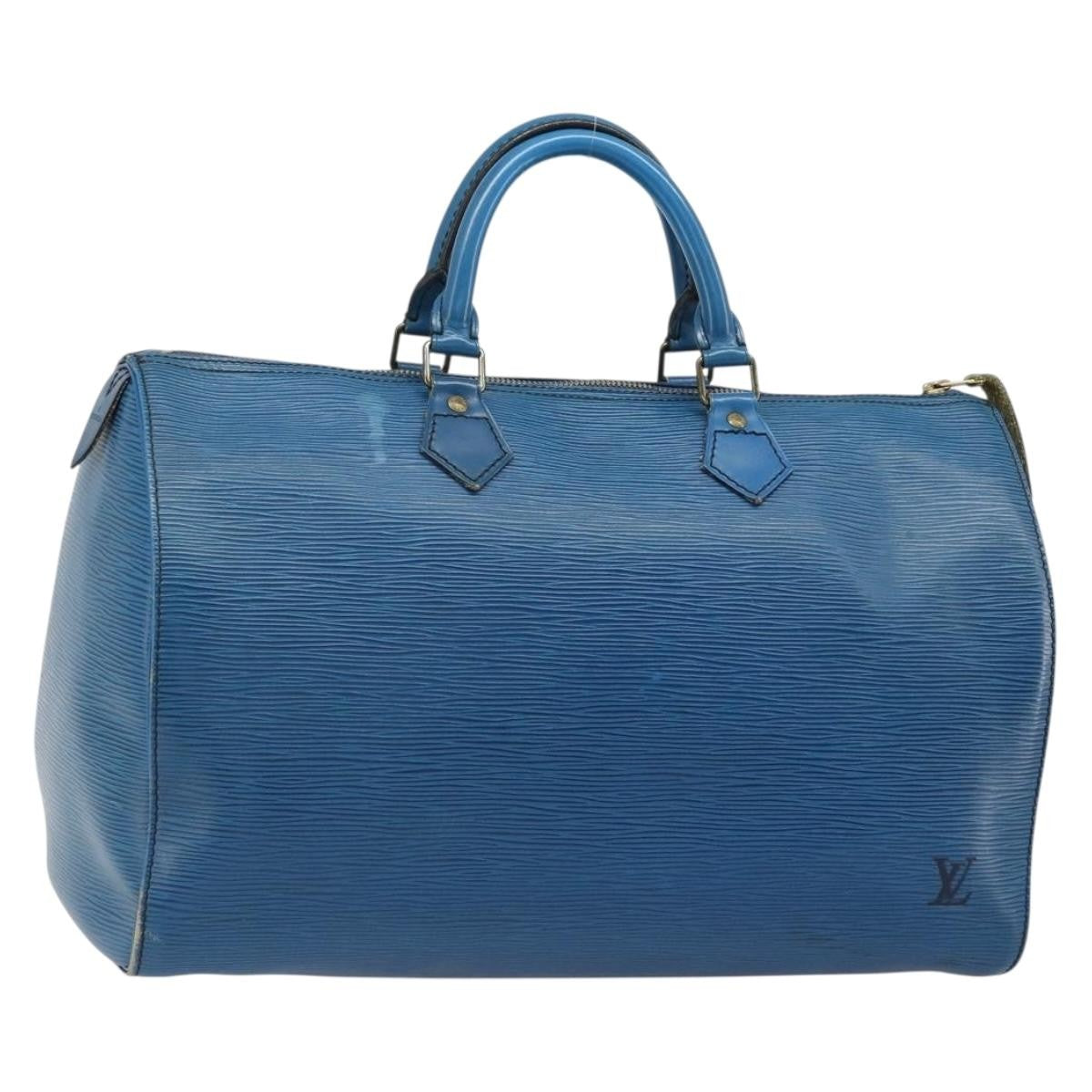 Louis Vuitton Speedy Epi Leather Blue Leather Handbag (Pre-Owned)