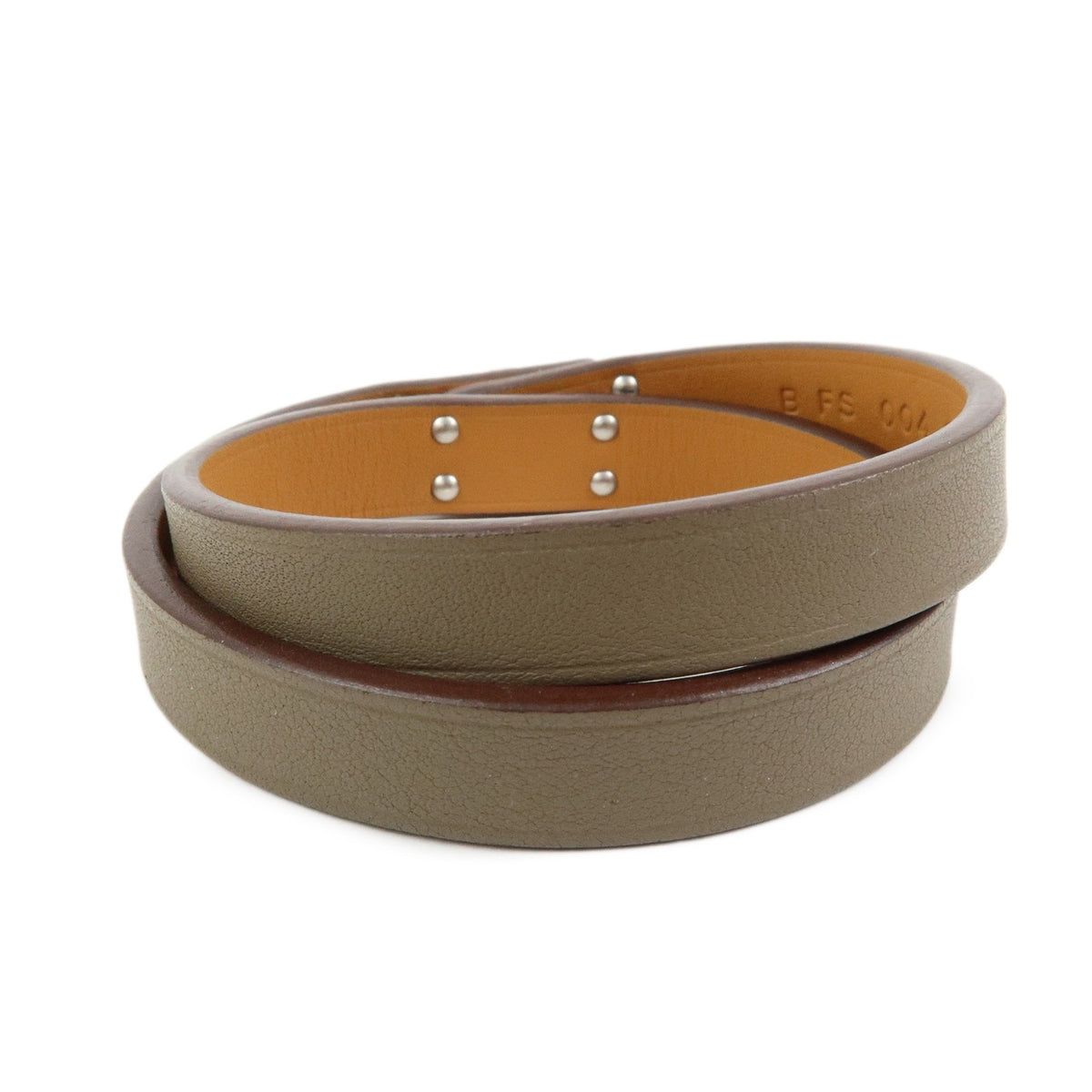 Hermes Kelly Double Tour Leather Greige Leather Bracelet Jewelry (Pre-Owned)