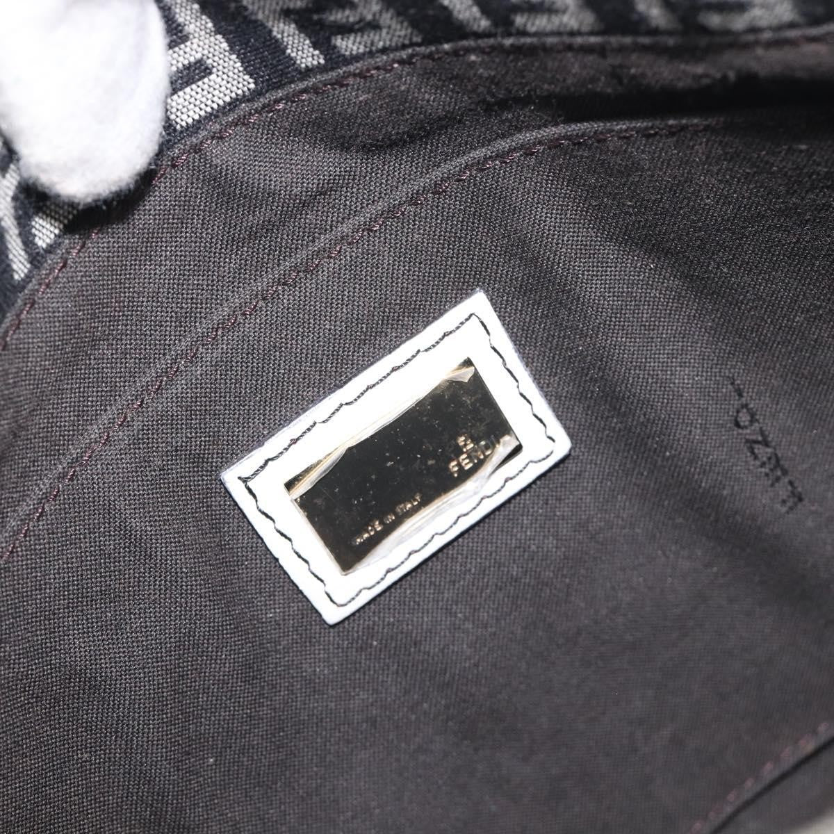 Fendi Vintage Flap Zucchino Canvas Black Canvas Crossbody Bag Bag (Pre-Owned)