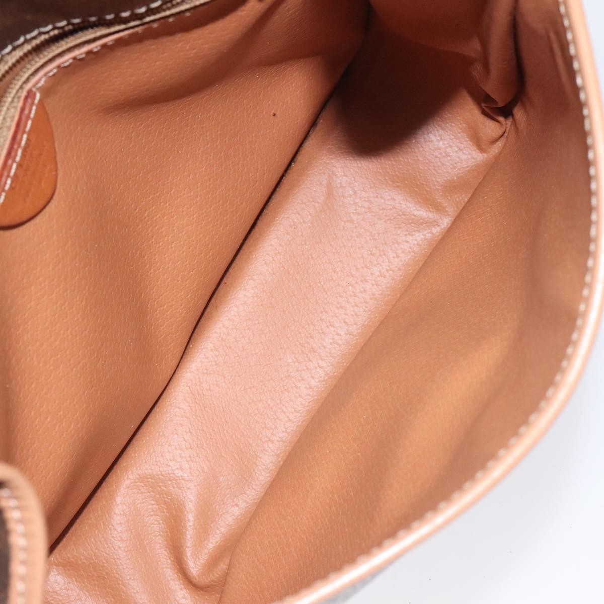 Celine Vintage Macadam Canvas And Leather Brown Canvas Shoulder Bag Bag (Pre-Owned)