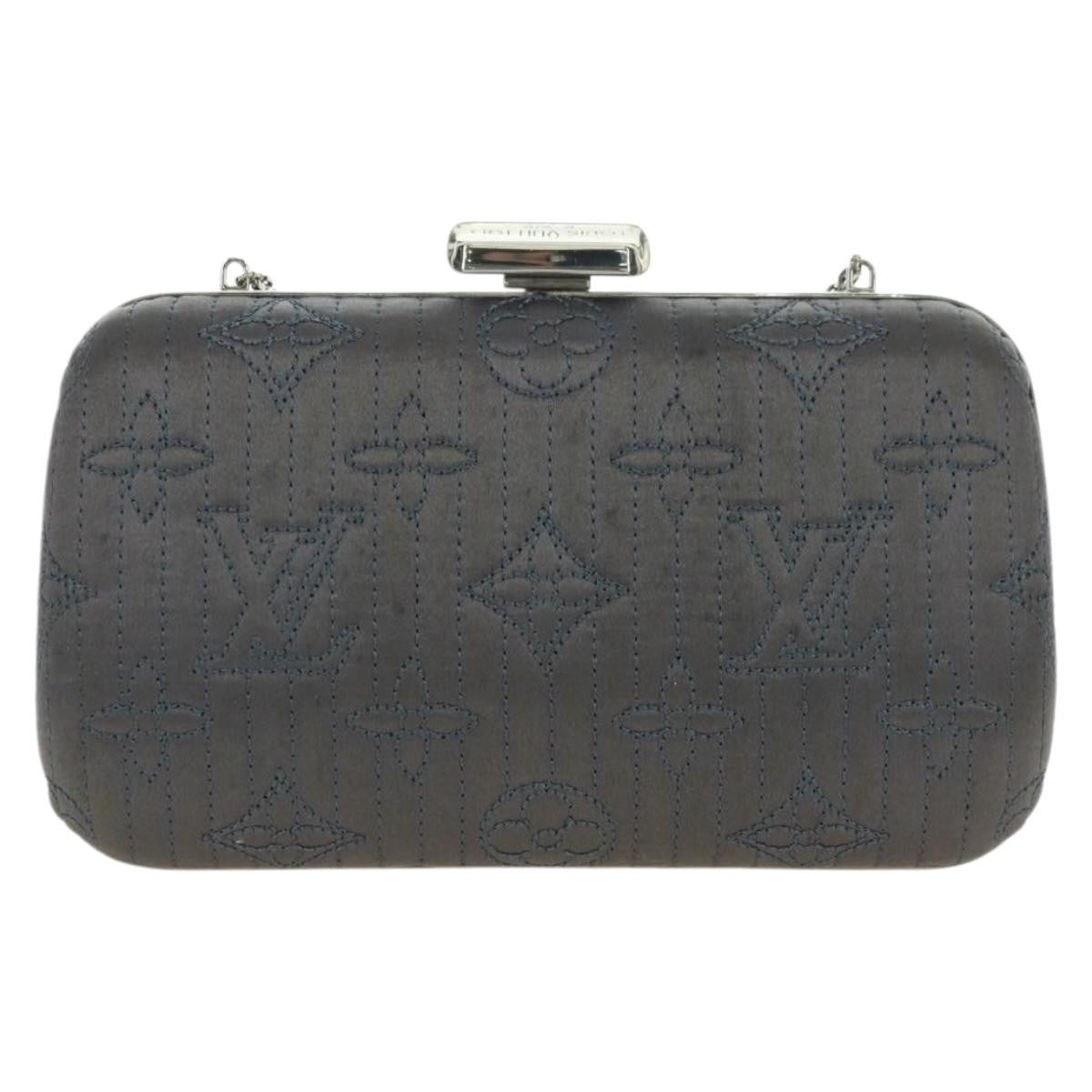Louis Vuitton Motard Minaudiere Monogram Satin Gray Satin Clutche & Pouche Bag (Pre-Owned)