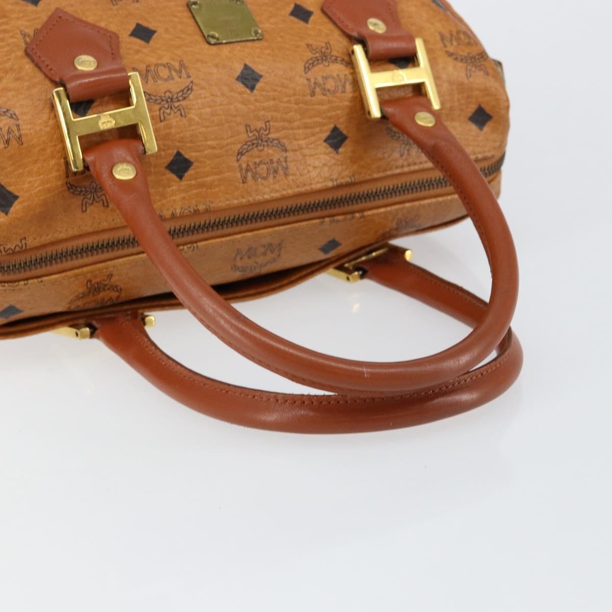 MCM Visetos Logogramme Leather Brown Leather Handbag (Pre-Owned)