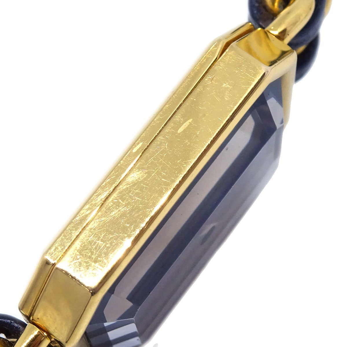 Chanel Premiere Rock Quartz Plated Metal And Leather Watch (Pre-Owned)