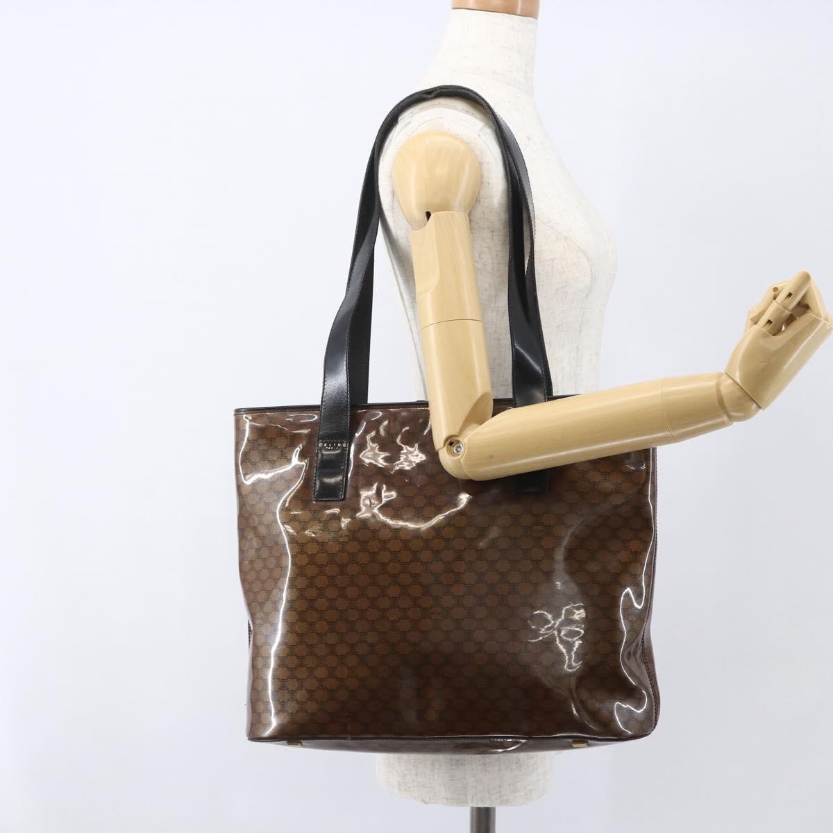 Celine Vintage Macadam Macadam Canvas  Vinyl Brown Plastic Shoulder Bag Bag (Pre-Owned)