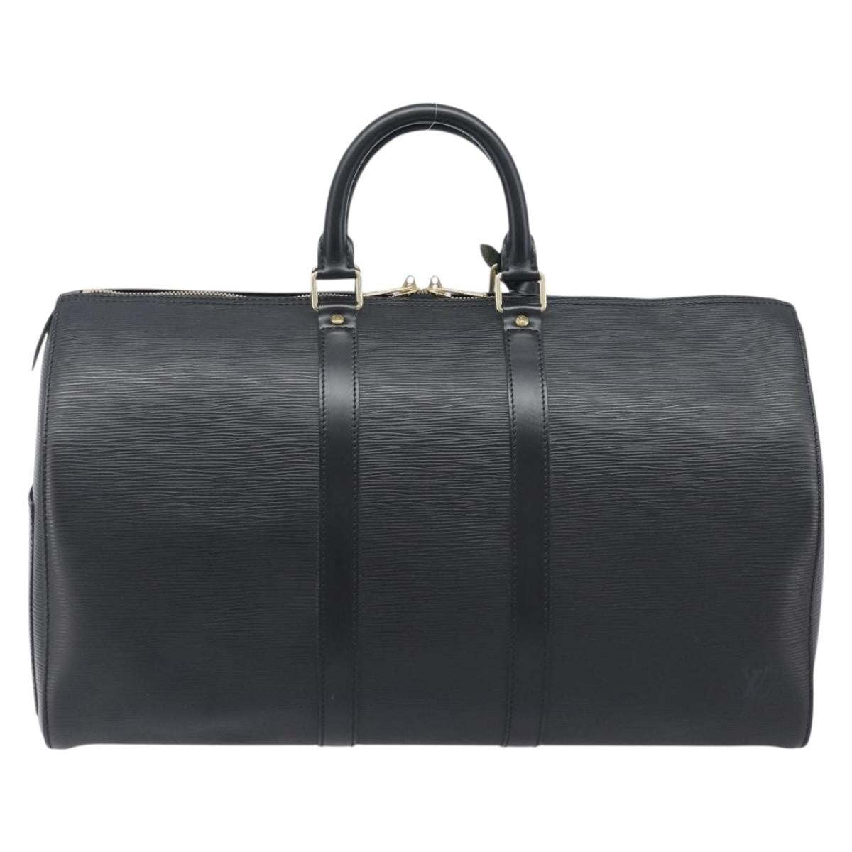 Louis Vuitton Keepall Epi Leather Black Leather Travel Bag Bag (Pre-Owned)