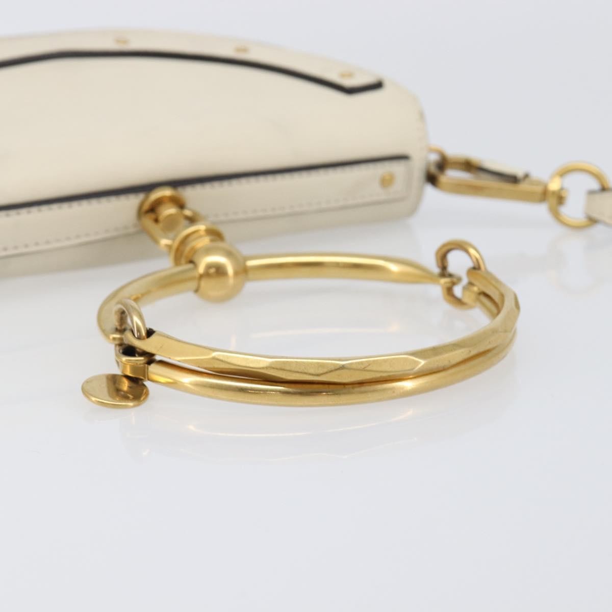 Chloe Nile Minaudière Leather White Leather Handbag (Pre-Owned)