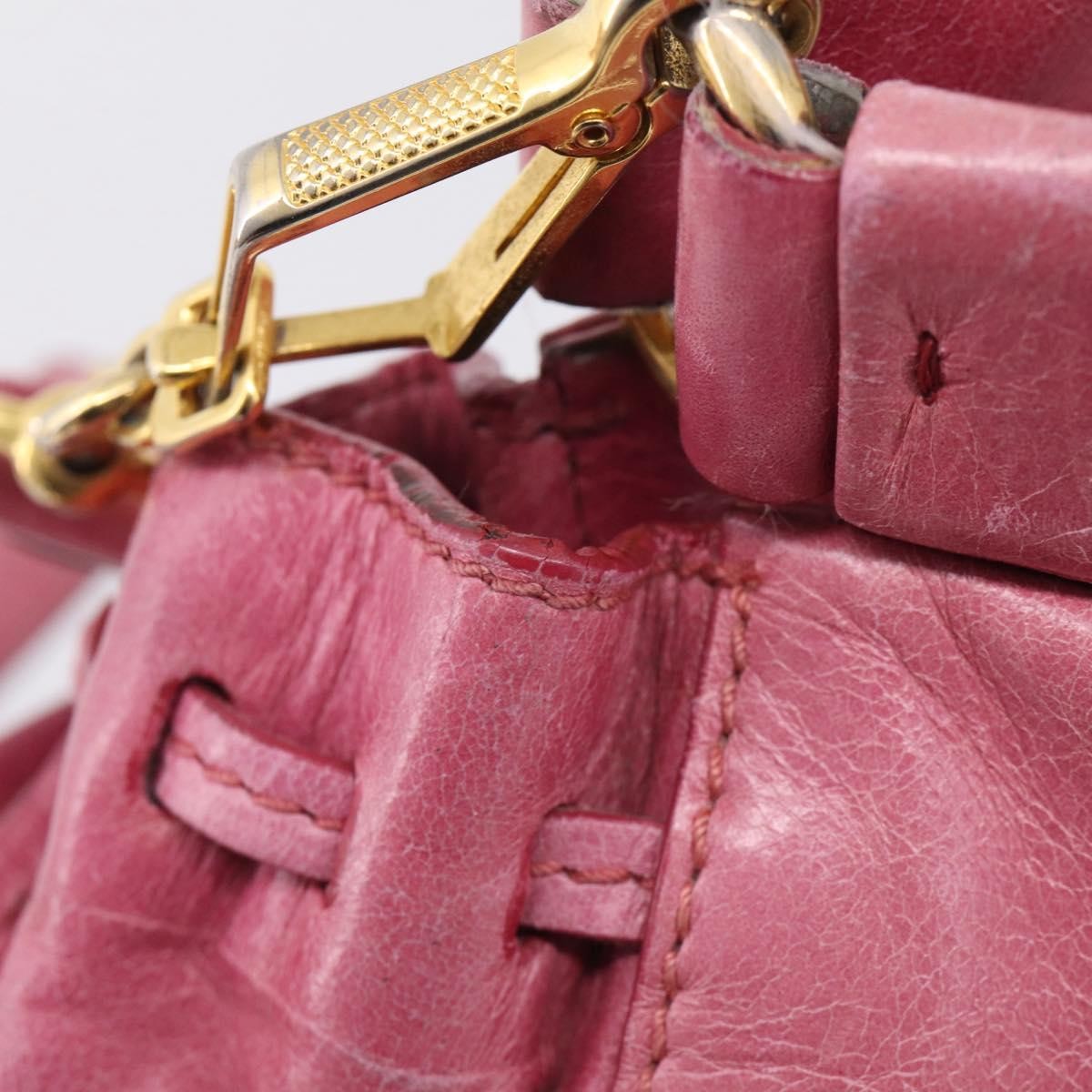 Miu Miu Vitello Lux Leather Pink Leather Handbag (Pre-Owned)