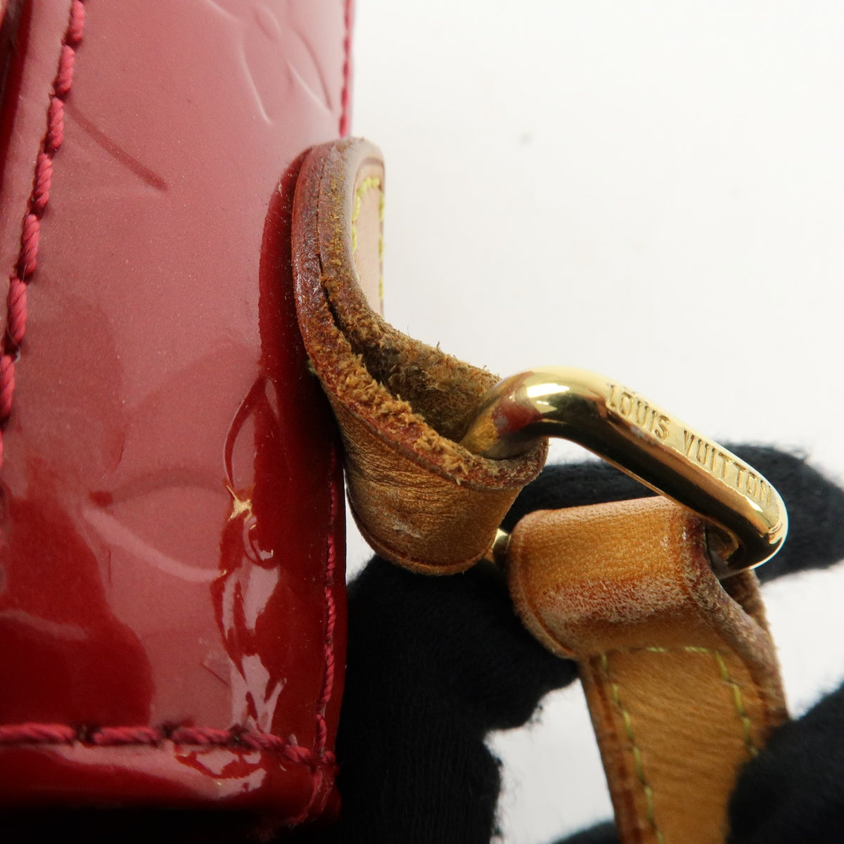 Louis Vuitton Bellflower Monogram Vernis Red Patent_Leather Handbag (Pre-Owned)