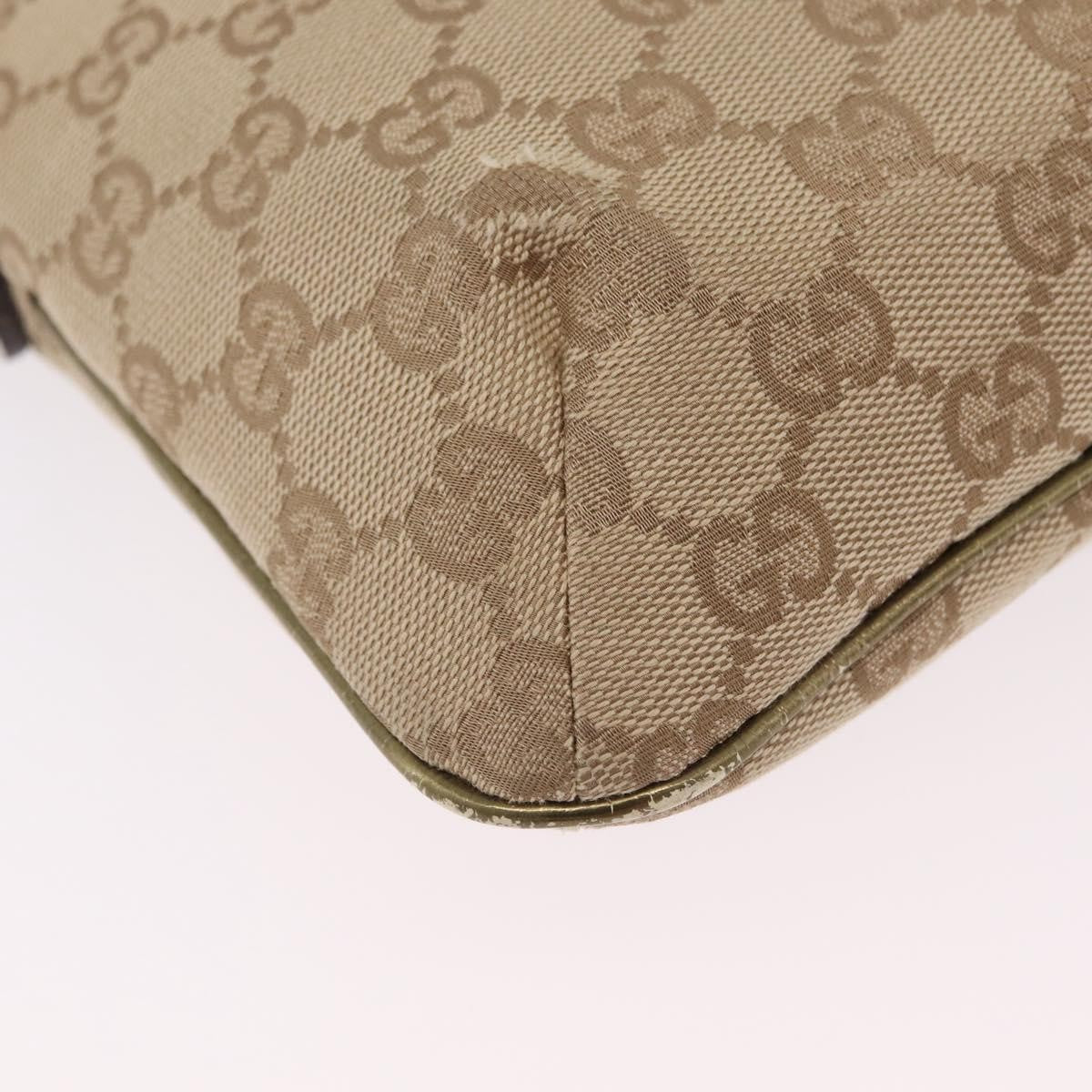 Gucci Web Strap Messenger Gg Coated Canvas Beige Canvas Handbag (Pre-Owned)