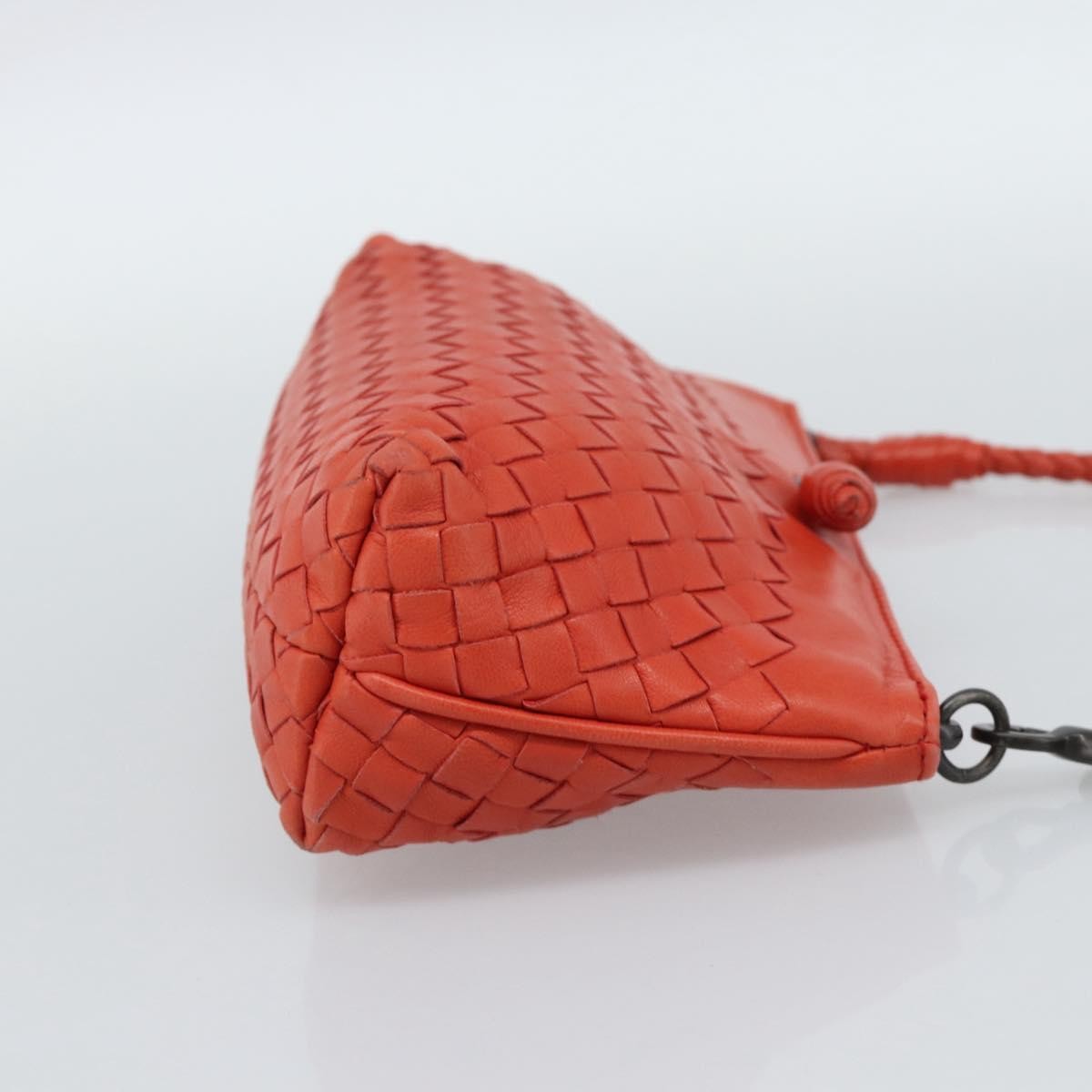 Bottega Veneta Zip Clutch Leather With Intrecciato Snakeskin Detail Red Leather Clutche & Pouche Bag (Pre-Owned)