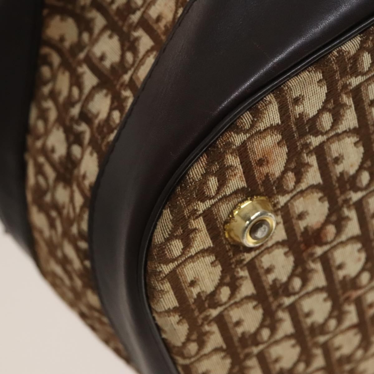 Christian Dior Vintage Trotter Street Chic Pocket Hobo Diorissimo Canvas Brown Canvas Shoulder Bag Bag (Pre-Owned)