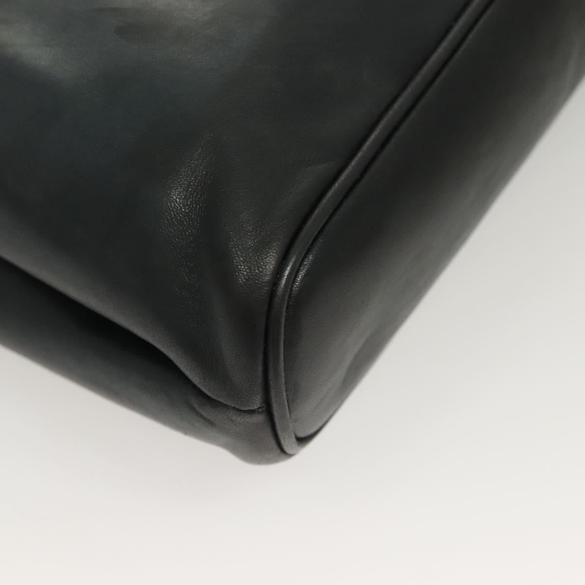 Bally Vintage Quilted Leather Black Leather Handbag (Pre-Owned)