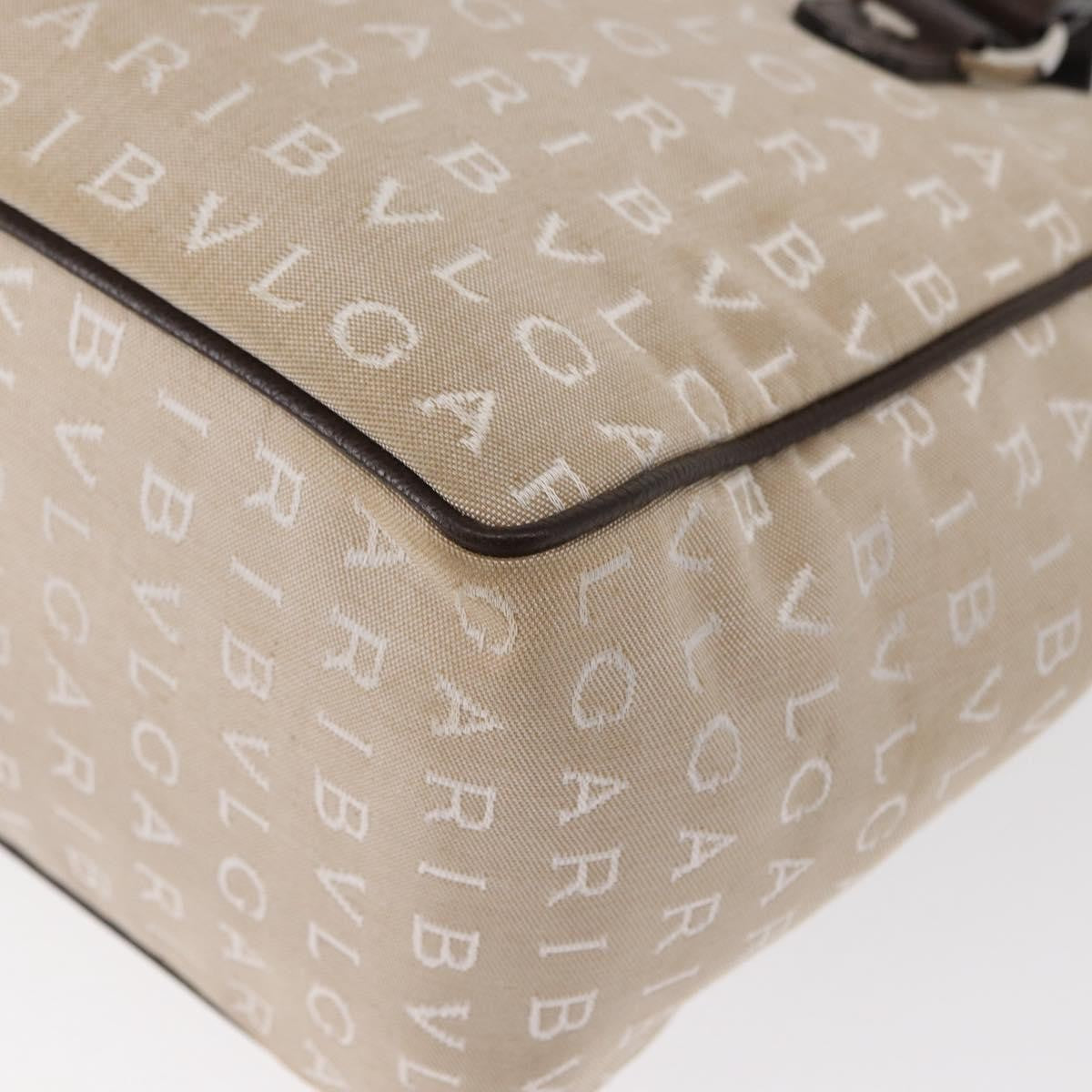 Bvlgari Logomania Canvas Beige Canvas Handbag (Pre-Owned)