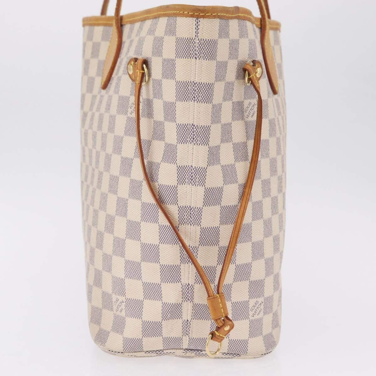 Louis Vuitton Neverfull Damier White Canvas Tote Bag Bag (Pre-Owned)