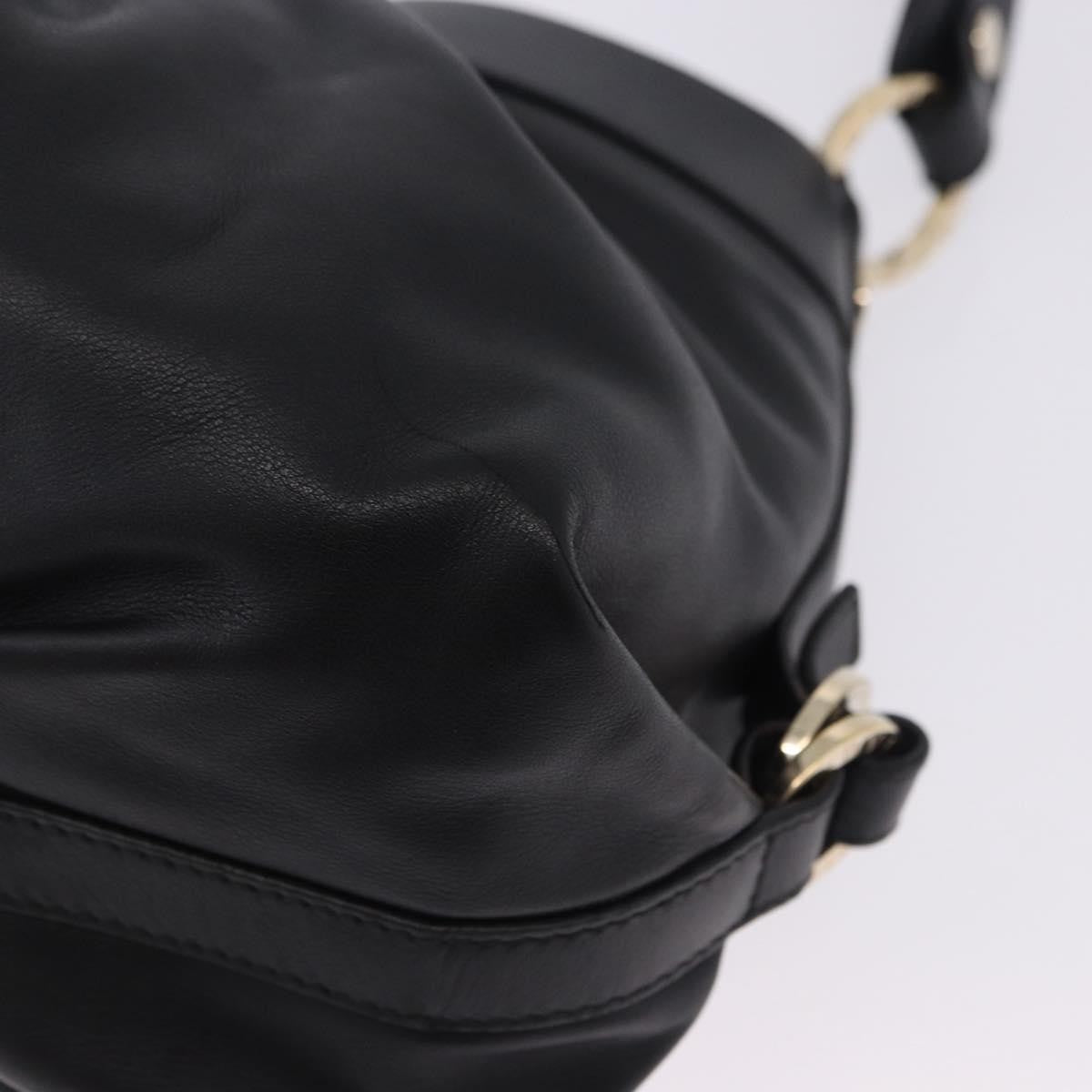 Bvlgari Chandra Hobo Leather Black Leather Handbag (Pre-Owned)
