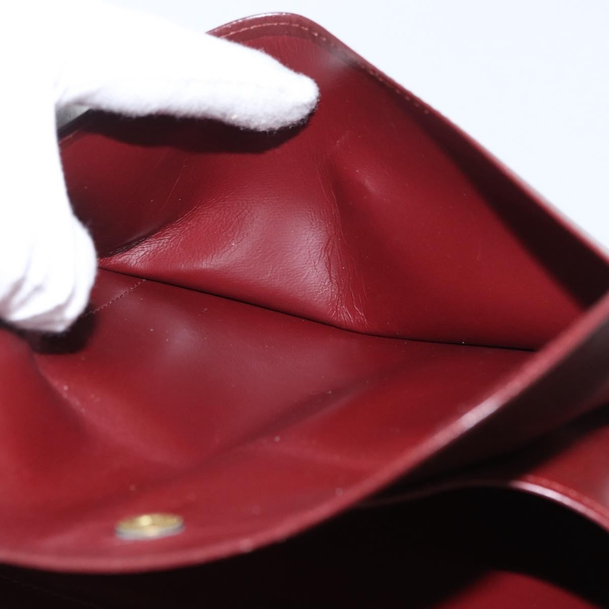 Cartier Must De Cartier Clutch Leather Burgundy Leather Clutche & Pouche Bag (Pre-Owned)