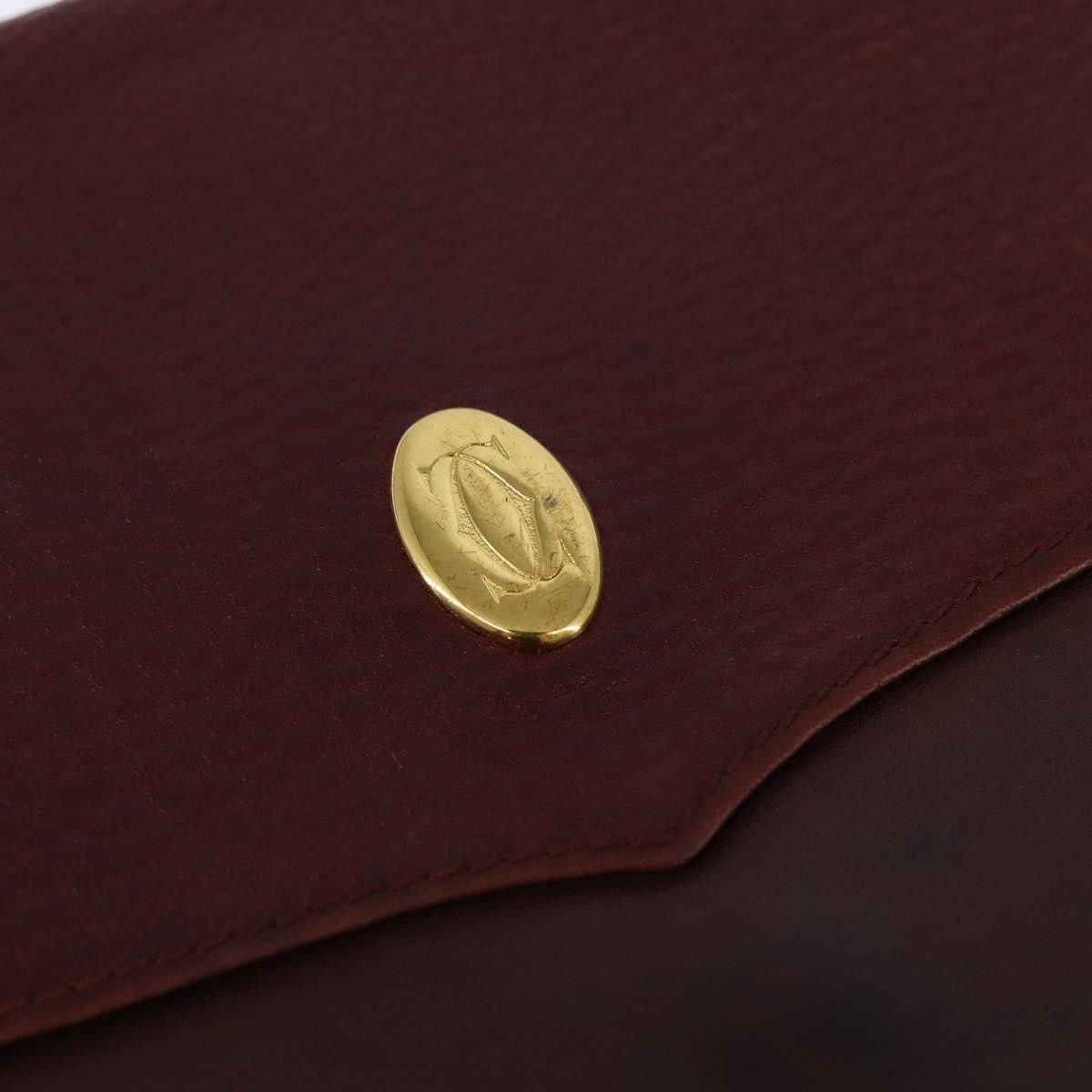 Cartier Must De Cartier Leather Burgundy Leather Shoulder Bag Bag (Pre-Owned)
