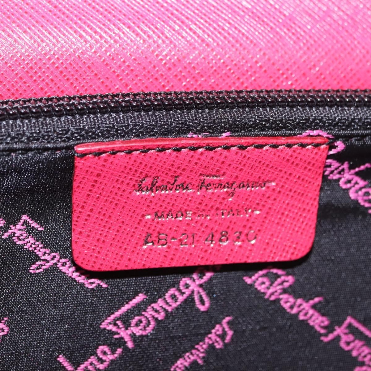 Salvatore Ferragamo Gancini Convertible Top Handle Saffiano Leather Pink Leather Handbag (Pre-Owned)