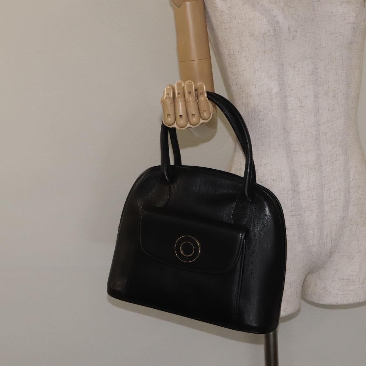 Celine Circle Logo Leather Black Leather Bag (Pre-Owned)