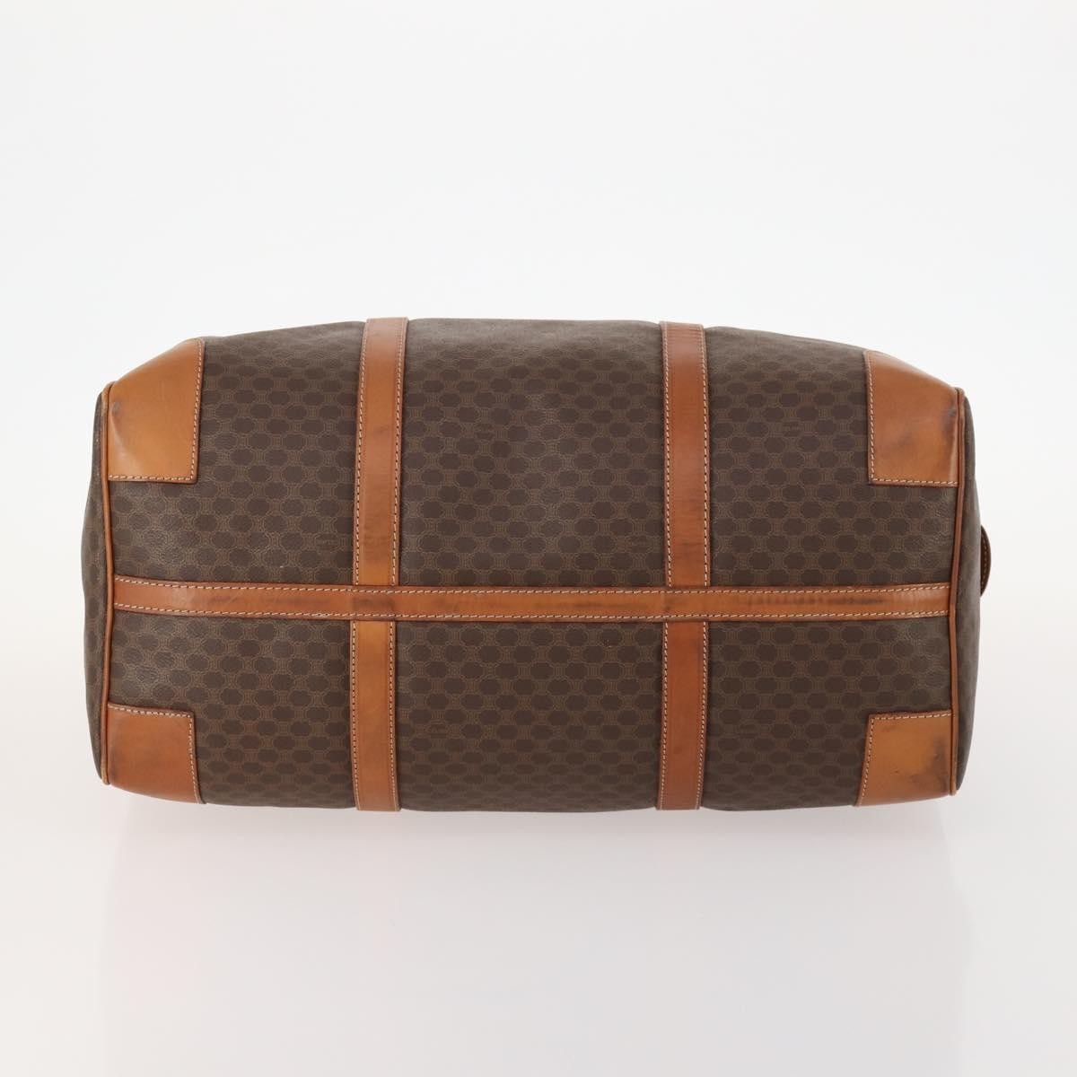 Celine Vintage Duffle Canvas And Leather Brown Canvas Travel Bag Bag (Pre-Owned)