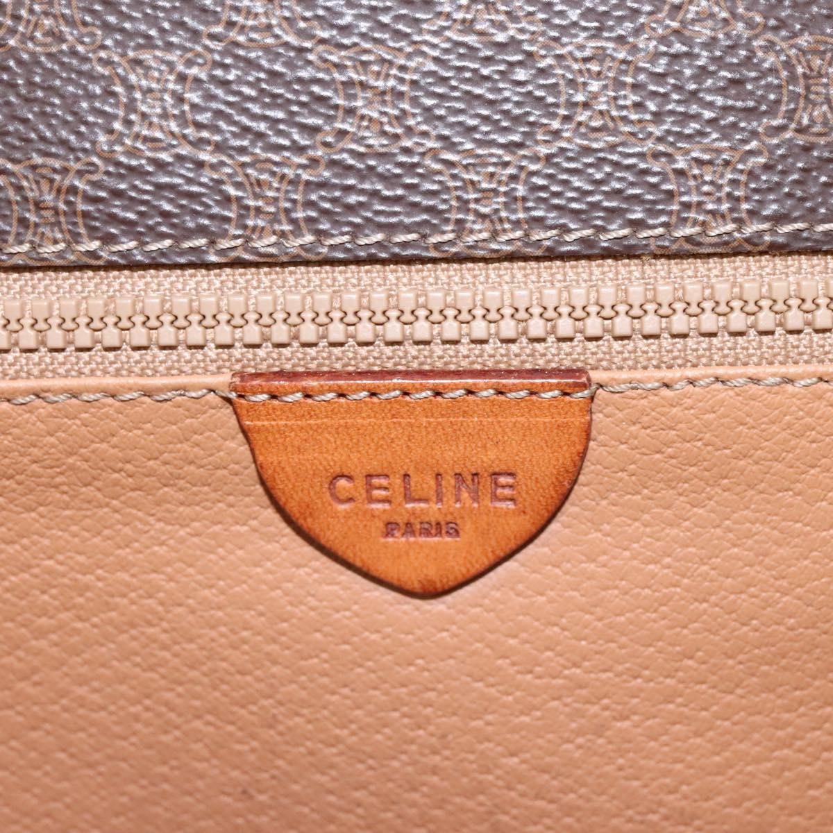 Celine Vintage Macadam Canvas And Leather Brown Canvas Shoulder Bag Bag (Pre-Owned)