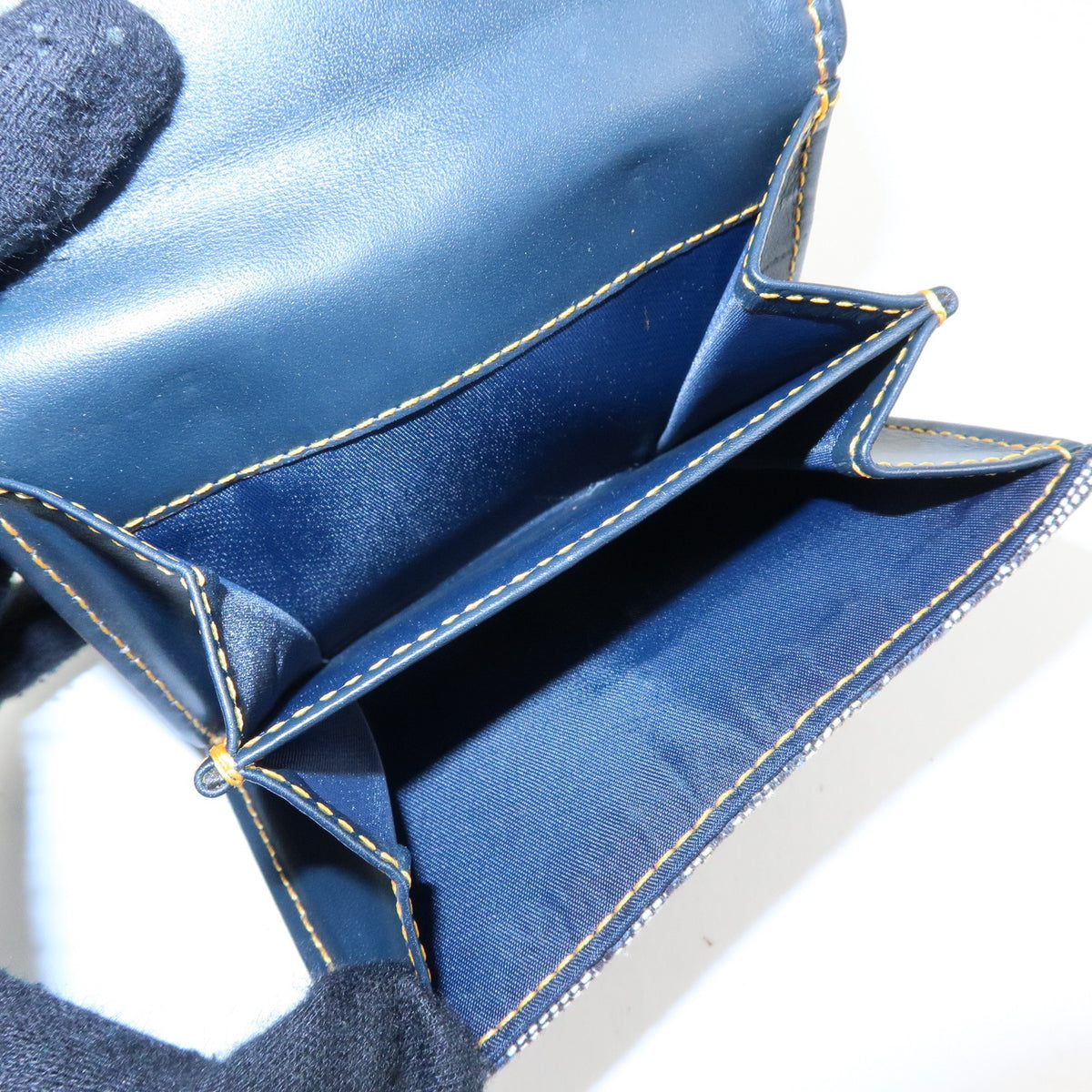 Christian Dior Saddle Lotus Oblique Canvas Navy Canvas Wallets Accessory (Pre-Owned)