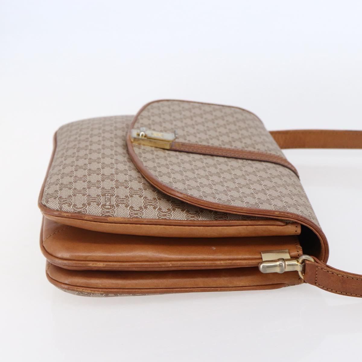 Celine Vintage Macadam Canvas And Leather Beige Canvas Shoulder Bag Bag (Pre-Owned)