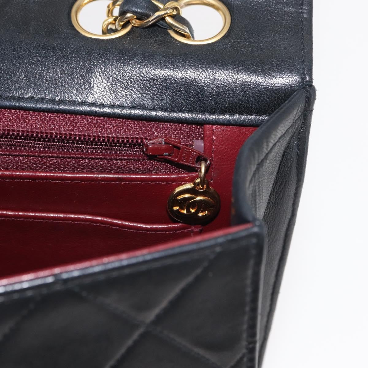 Chanel Vintage Mademoiselle Lock Trapezoid Flap Quilted Lambskin Black Leather Shoulder Bag Bag (Pre-Owned)