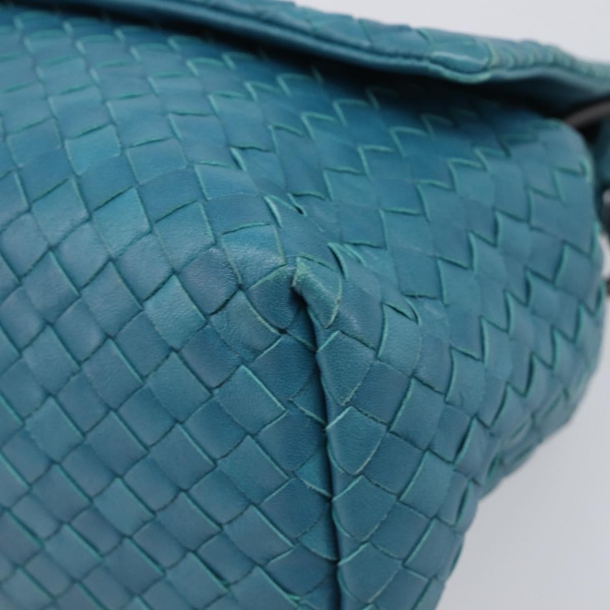 Bottega Veneta Adjustable Flap Intrecciato Nappa Blue Leather Shoulder Bag Bag (Pre-Owned)