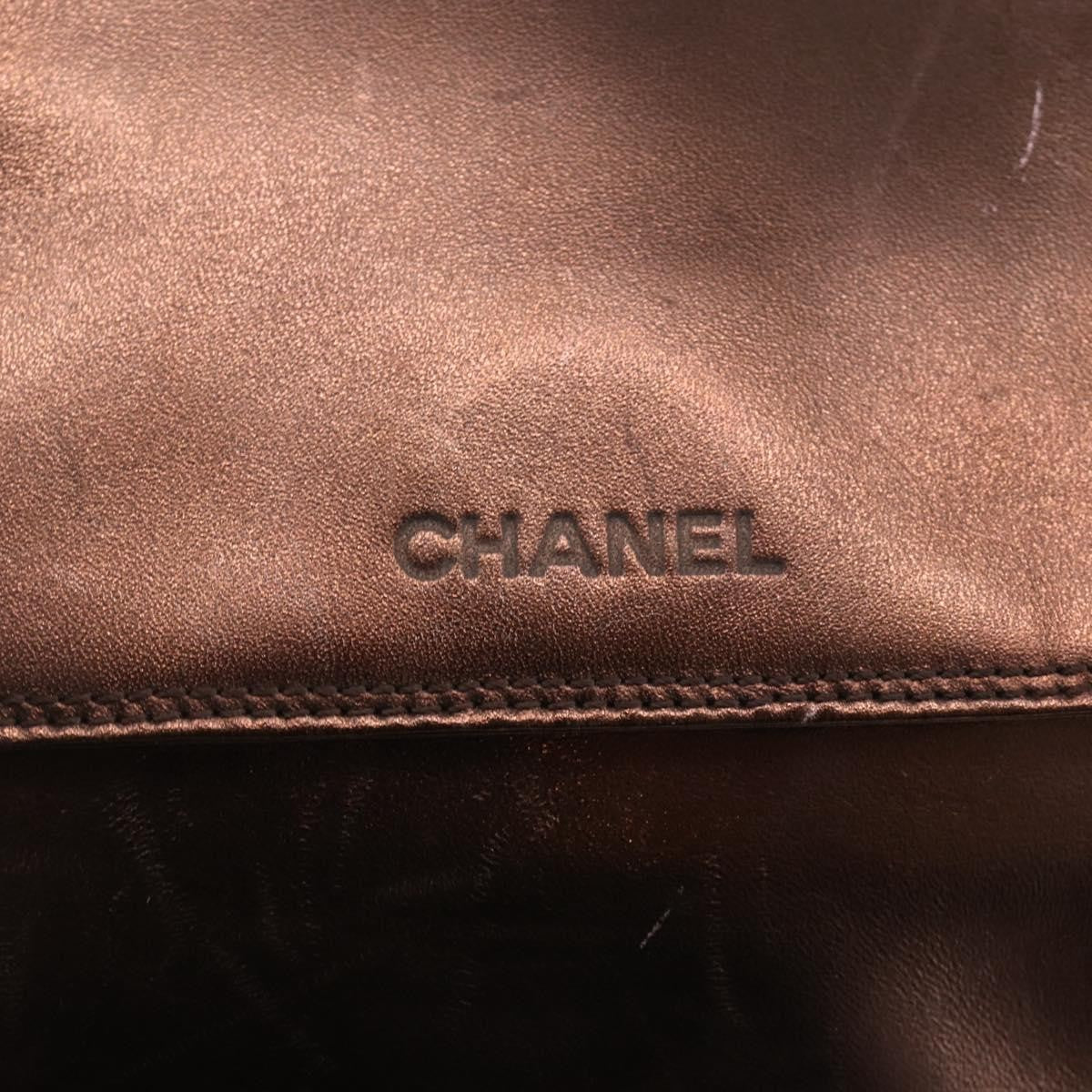Chanel Vintage Logo Flap Messenger Leather Brown Leather Shoulder Bag Bag (Pre-Owned)