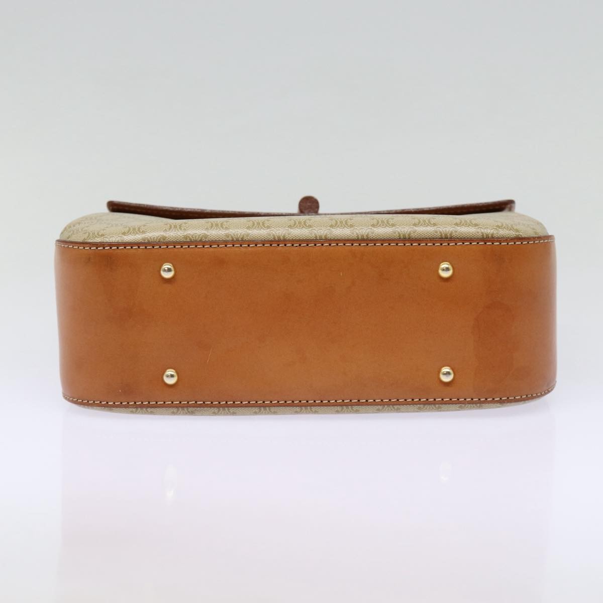 Celine Vintage Convertible Top Handle Macadam Coated Canvas Beige Canvas Handbag (Pre-Owned)