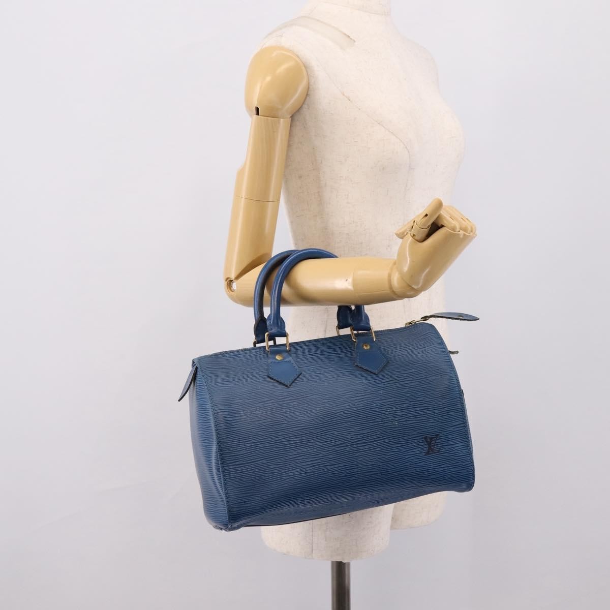 Louis Vuitton Speedy Epi Leather Blue Leather Handbag (Pre-Owned)