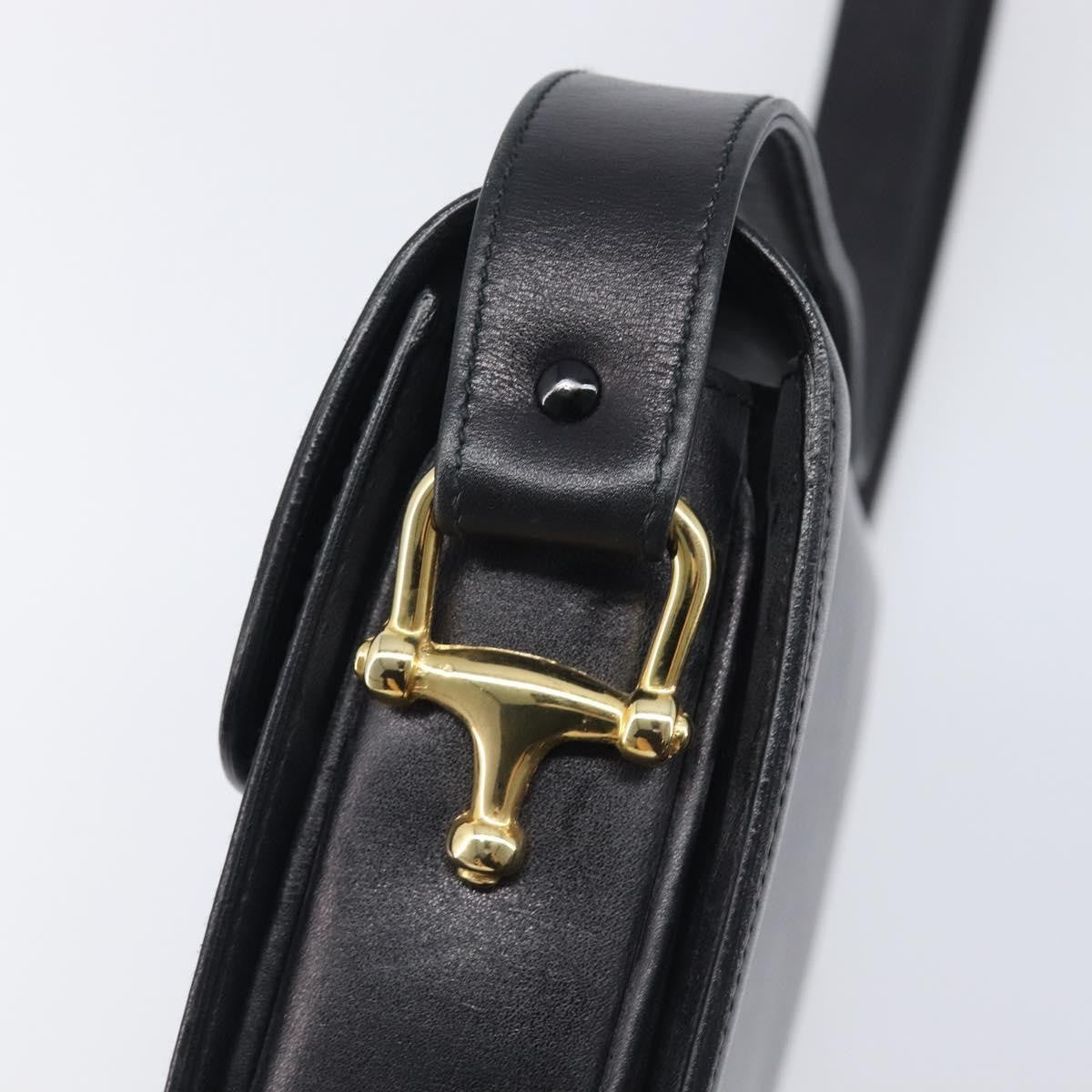 Celine Horse Carriage Leather Black Leather Shoulder Bag Bag (Pre-Owned)