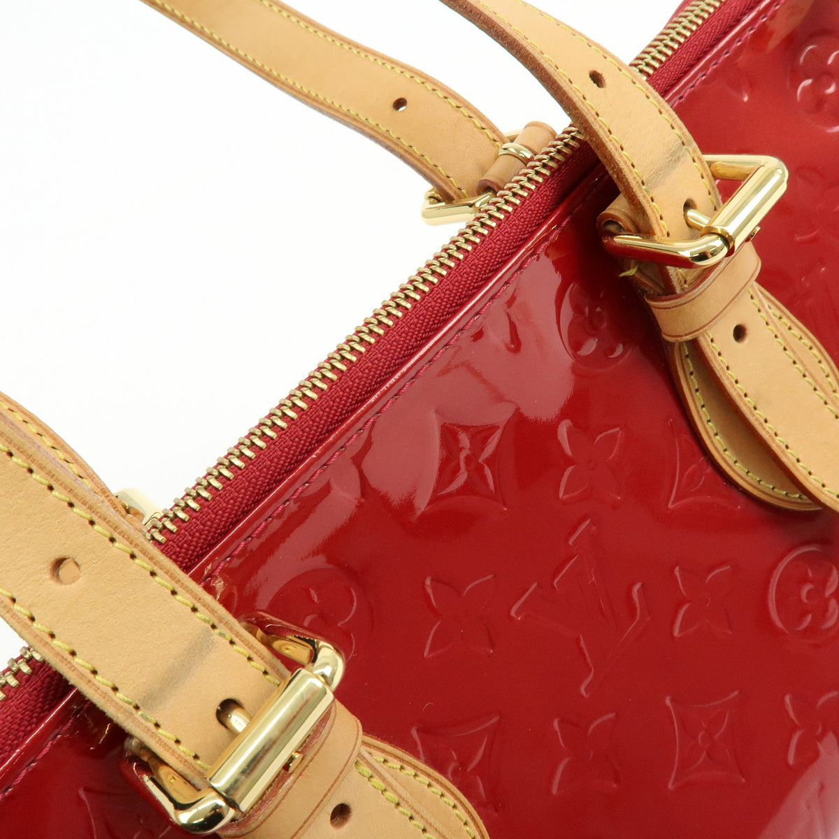 Louis Vuitton Rosewood Avenue Monogram Vernis Red Patent_Leather Handbag (Pre-Owned)