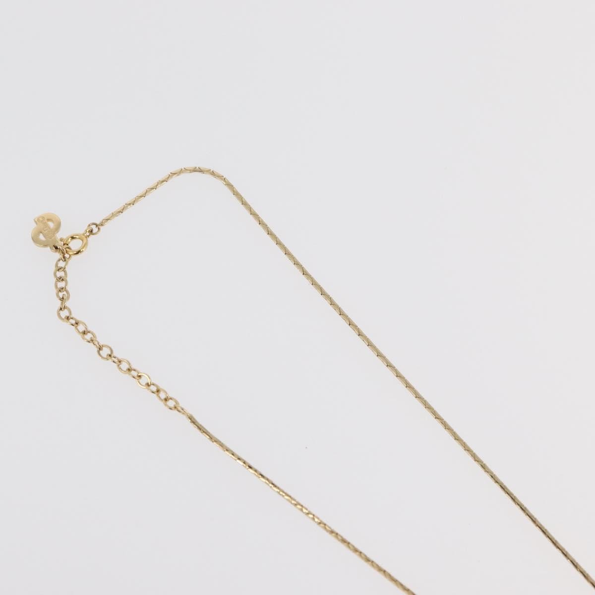 Christian Dior Logo Pendant Metal Gold Metal Necklace Jewelry (Pre-Owned)