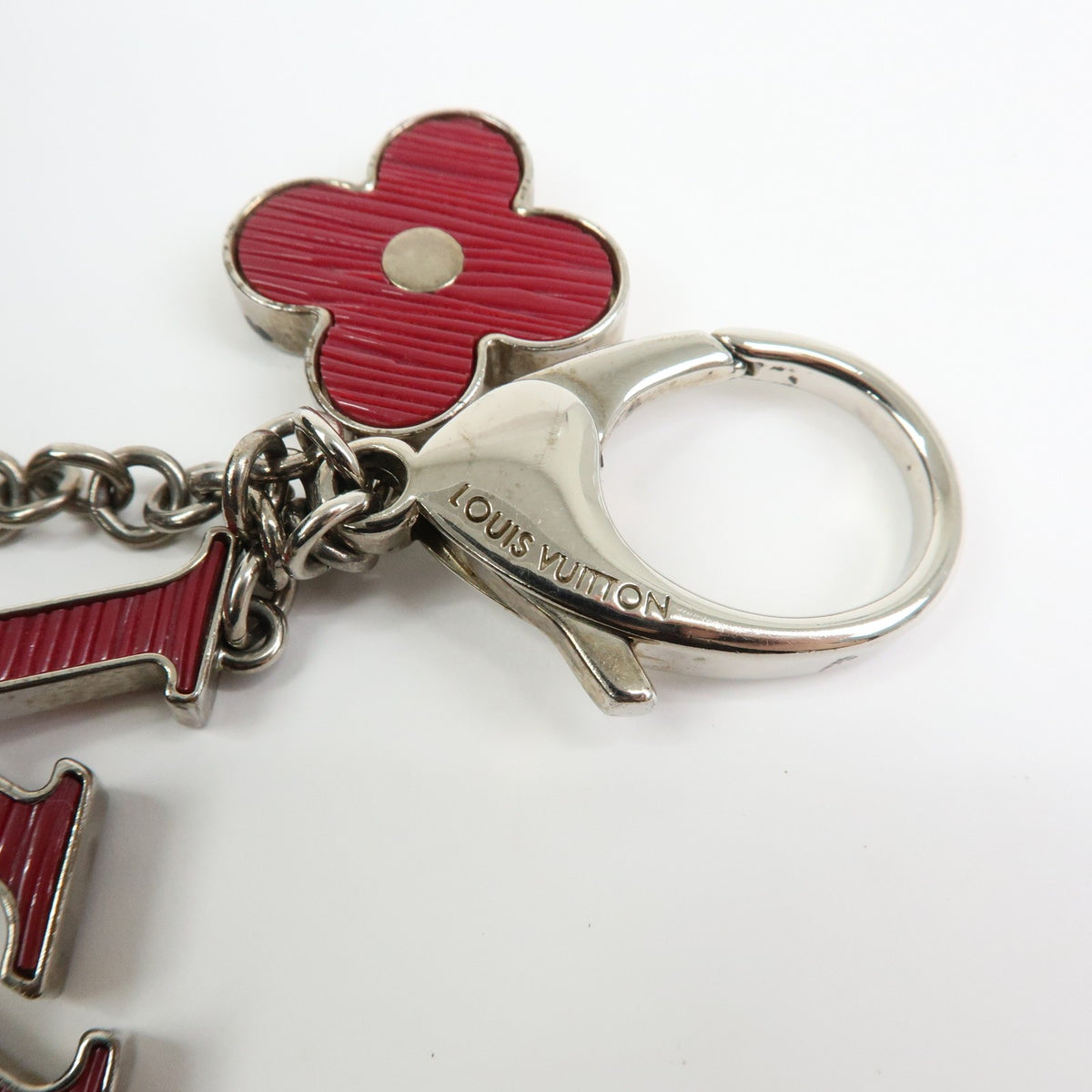 Louis Vuitton Fleur D'epi Bag Charm Resin And Brass Burgundy Metal Charms And Keychains Accessory (Pre-Owned)