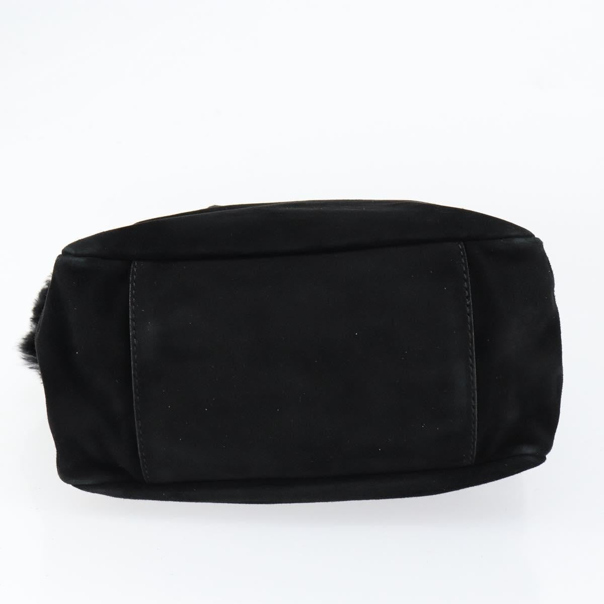 Salvatore Ferragamo Vala Suede Black Suede Handbag (Pre-Owned)