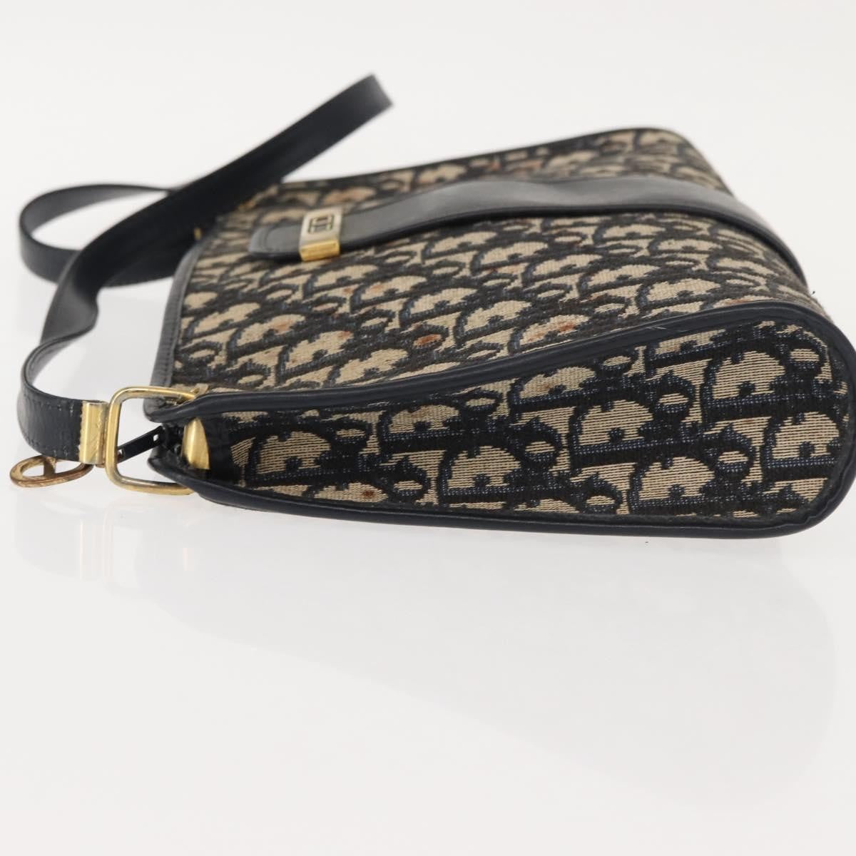 Christian Dior Vintage Cd Trotter Canvas Navy Canvas Shoulder Bag Bag (Pre-Owned)