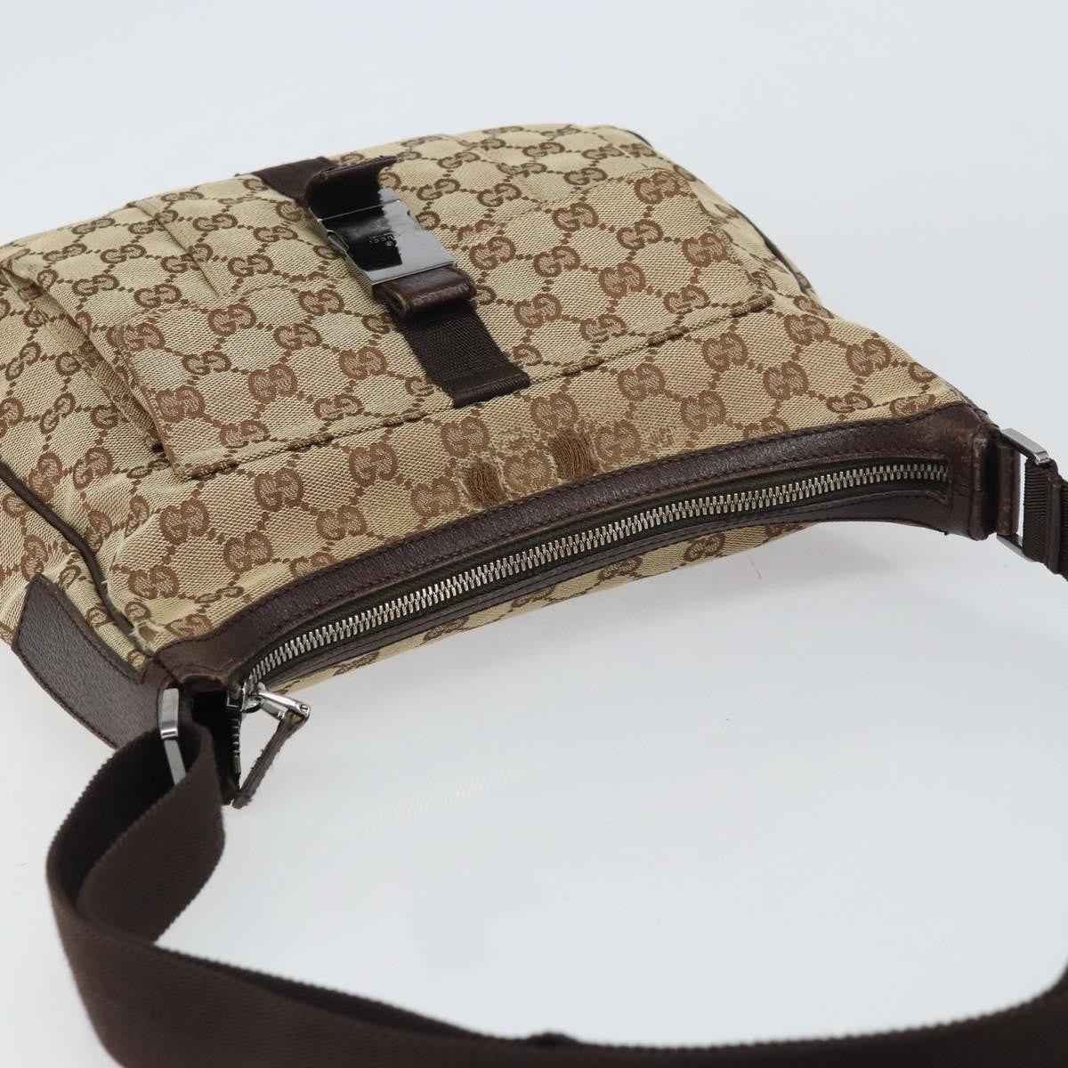 Gucci Gg Canvas Canvas Beige Canvas Shoulder Bag Bag (Pre-Owned)