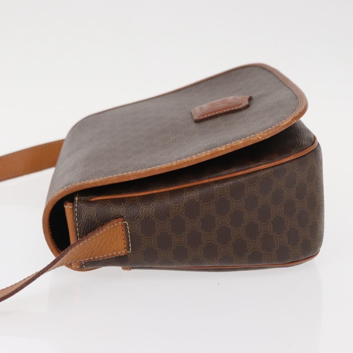Celine Vintage Macadam Canvas Brown Canvas Shoulder Bag Bag (Pre-Owned)