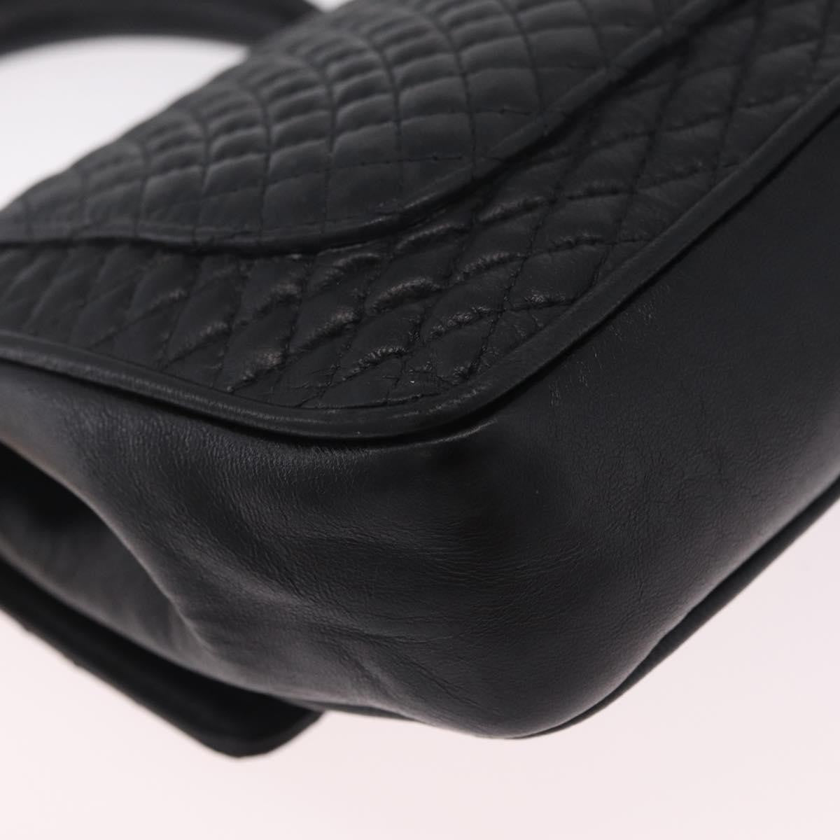 Bally Handbag Leather Black Leather Handbag (Pre-Owned)