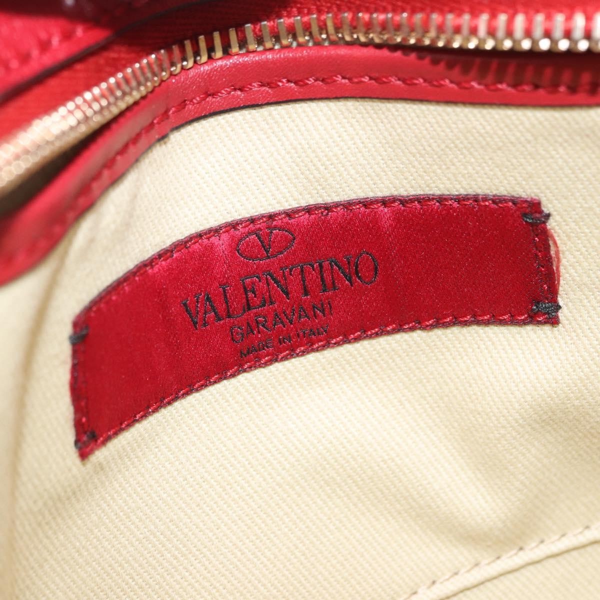 Valentino Garavani Rockstud Camera Leather Red Leather Crossbody Bag Bag (Pre-Owned)