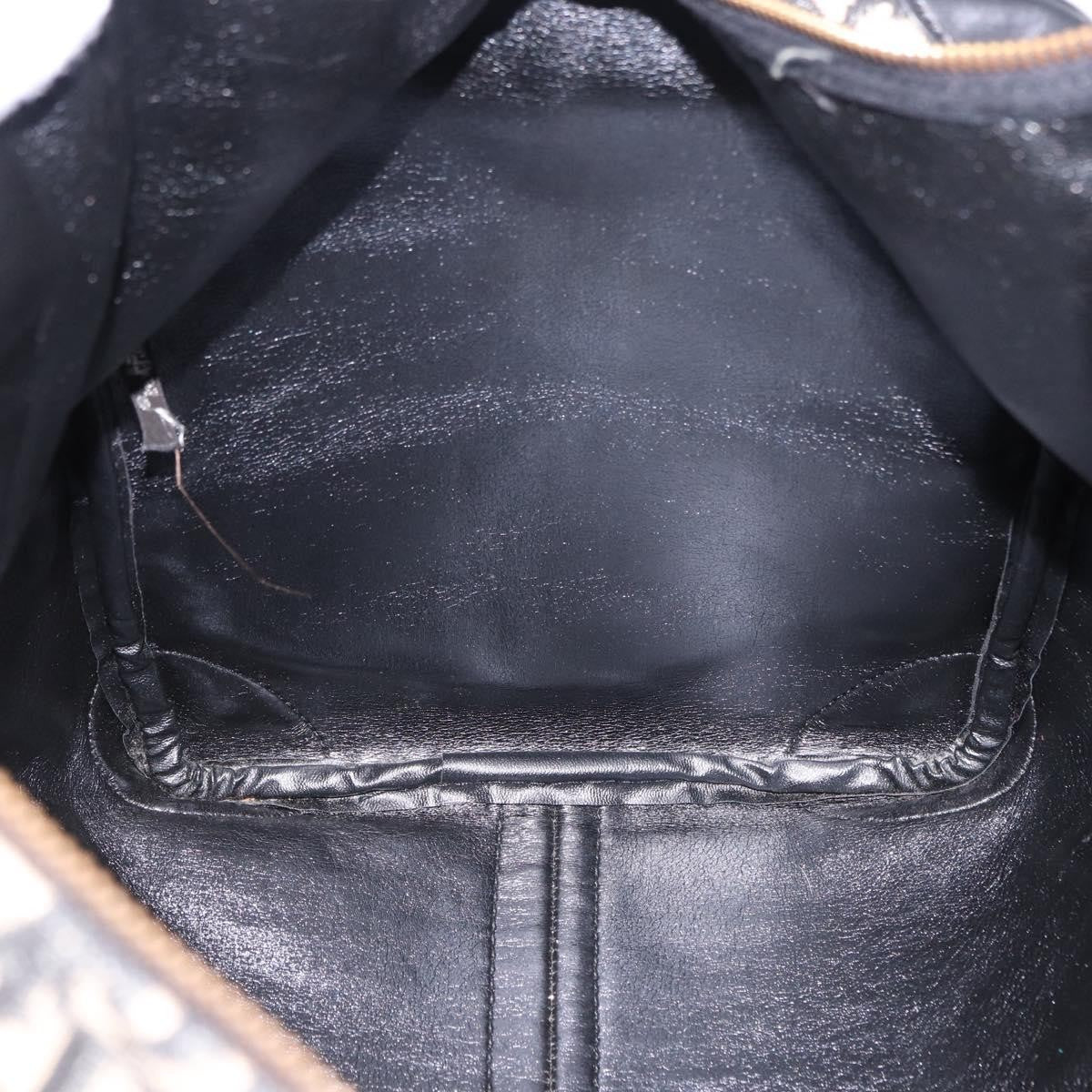 Christian Dior Convertible Boston Oblique Canvas Black Canvas Travel Bag Bag (Pre-Owned)