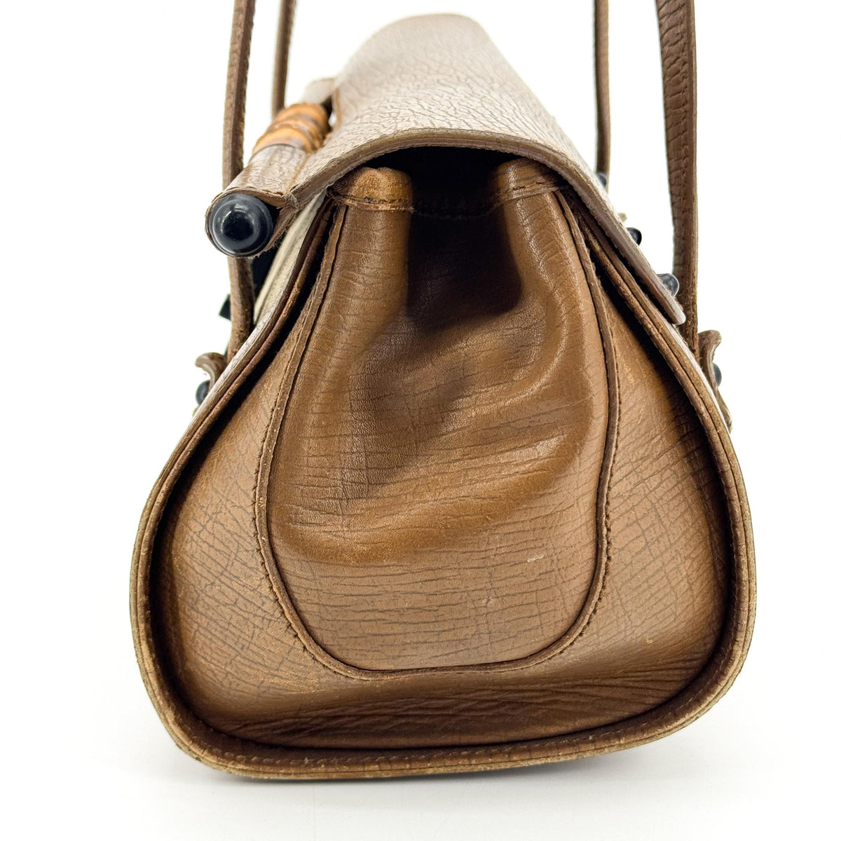 Gucci Bamboo Bullet Gg Canvas Brown Canvas Handbag (Pre-Owned)