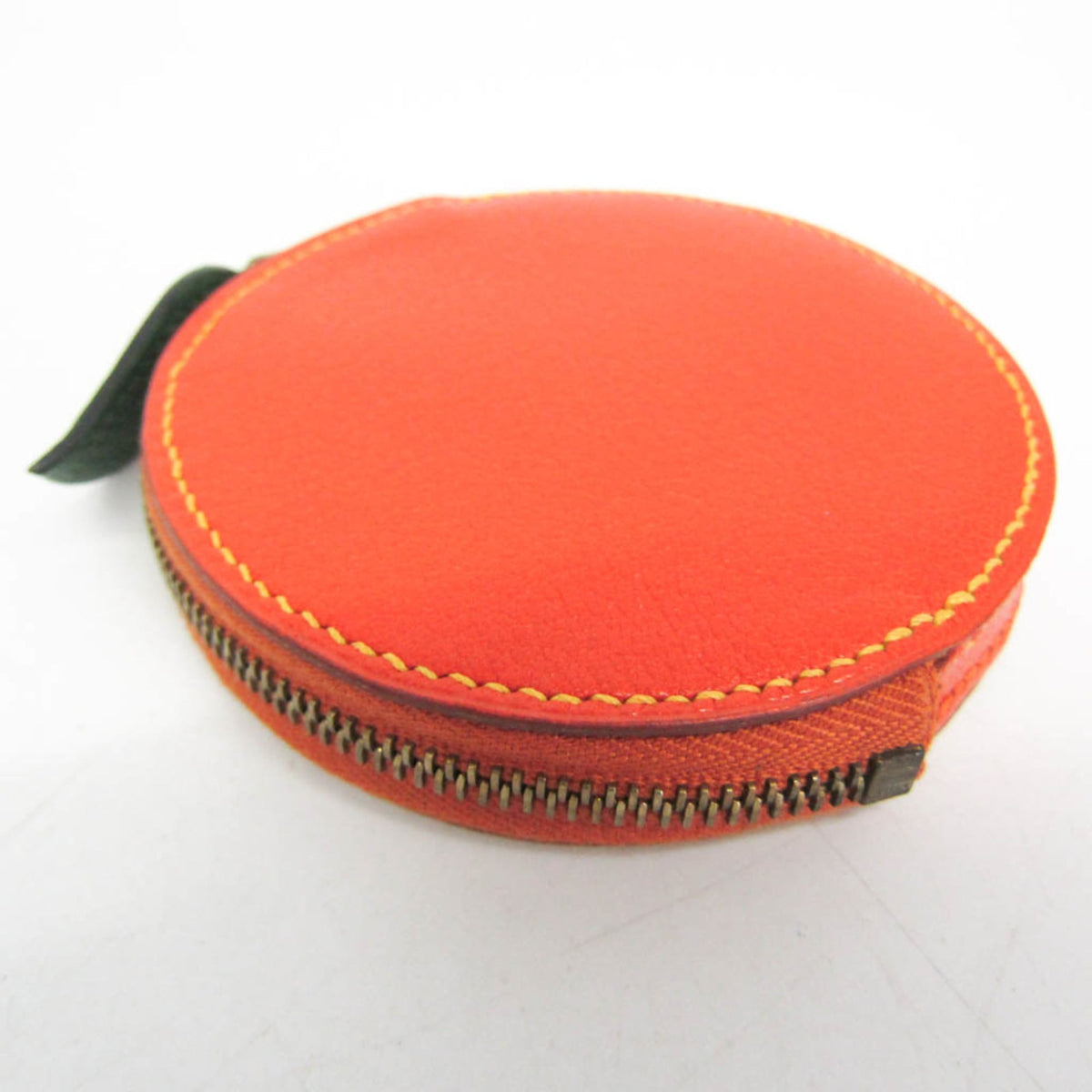 Hermes Orange Slice Coin Leather Orange Leather Clutche & Pouche Bag (Pre-Owned)