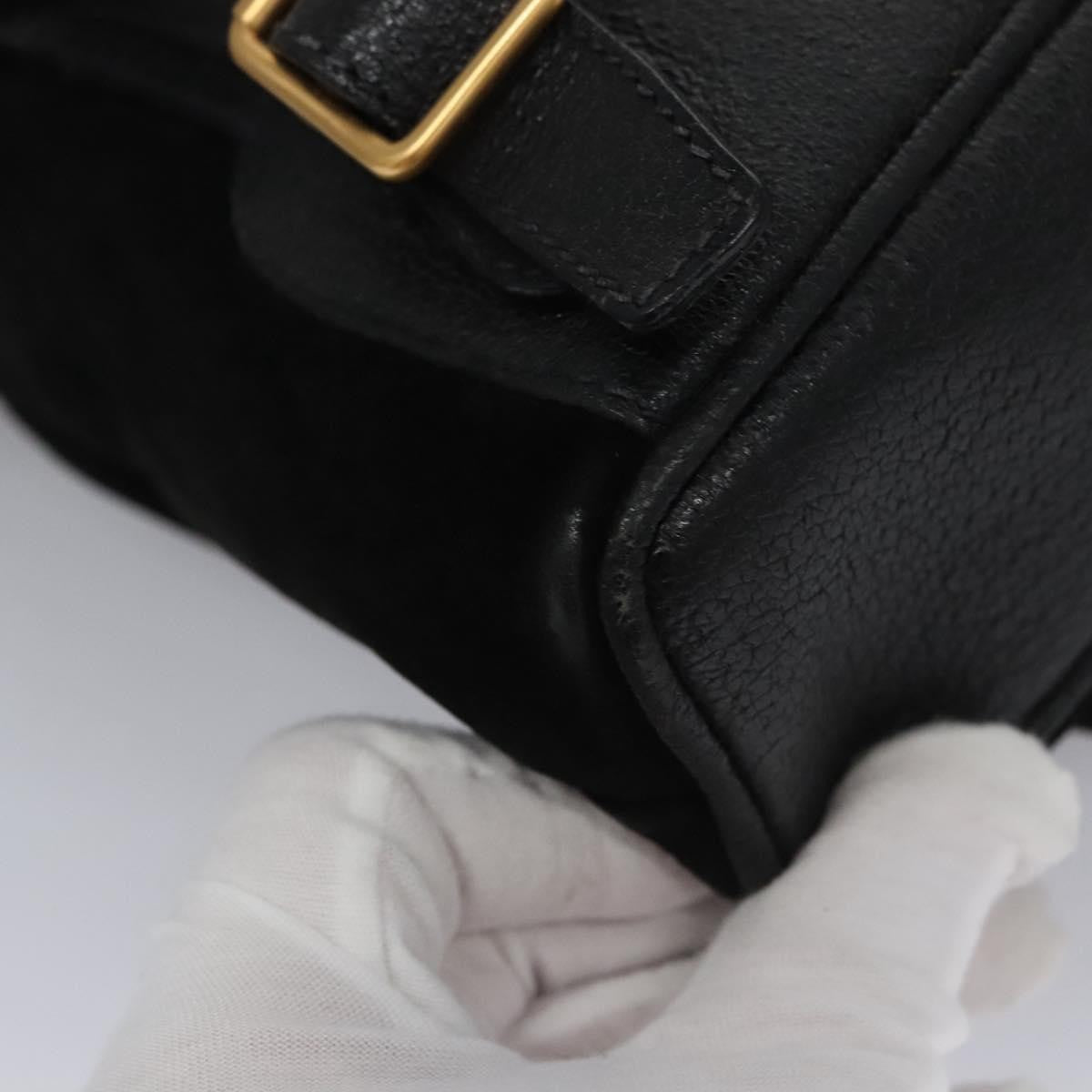Gucci Gucci Bamboo Daim Black Suede Backpack Bag (Pre-Owned)