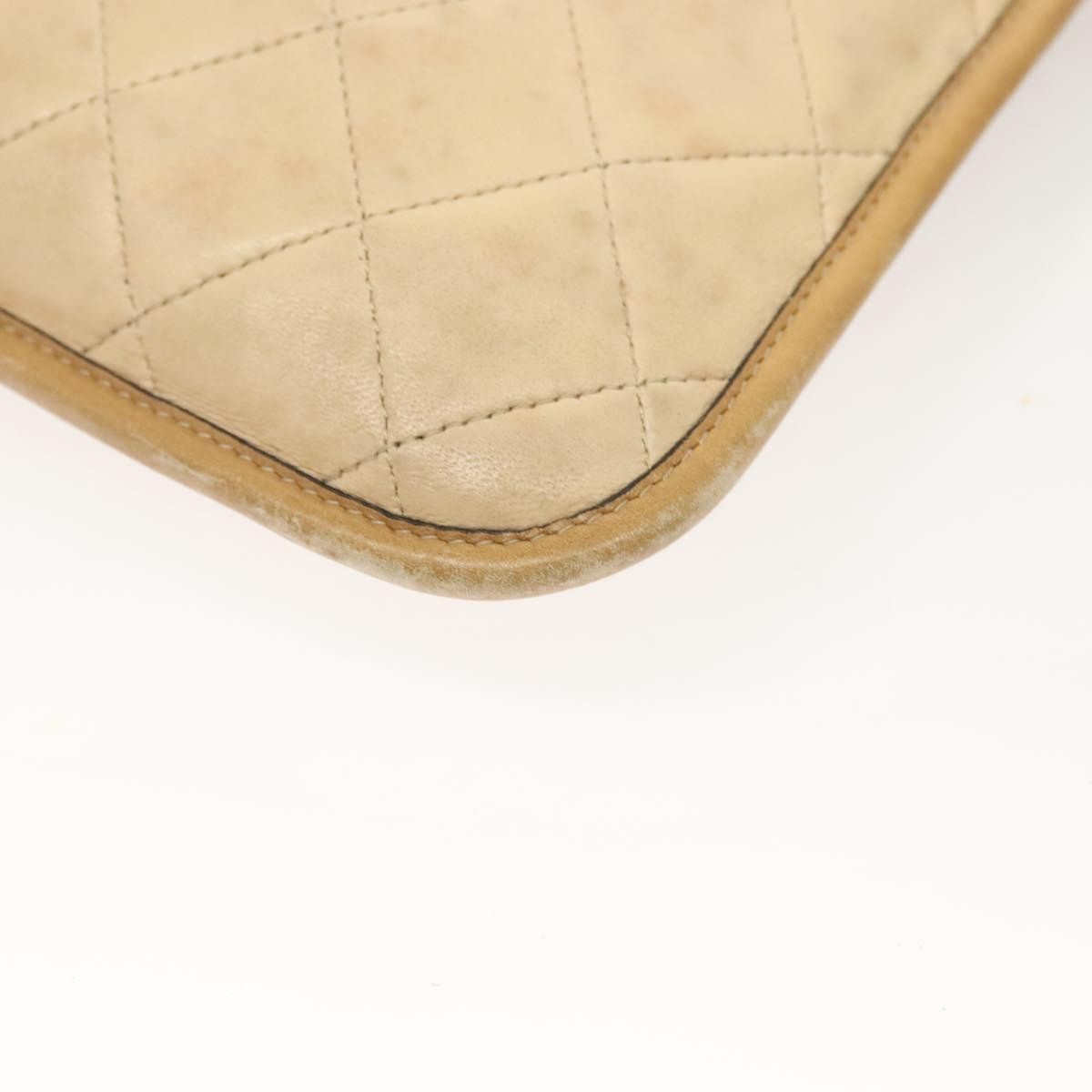 Chanel Chain Handle Leather Beige Leather Tote Bag Bag (Pre-Owned)