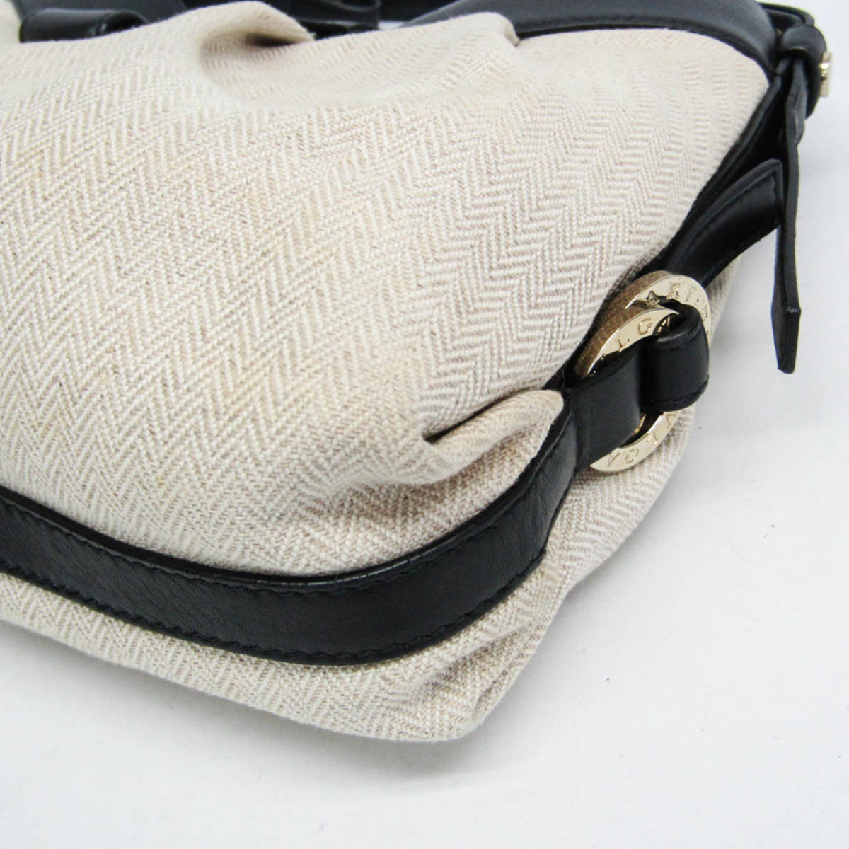 Bvlgari Chandra Canvas Beige Canvas Shoulder Bag Bag (Pre-Owned)